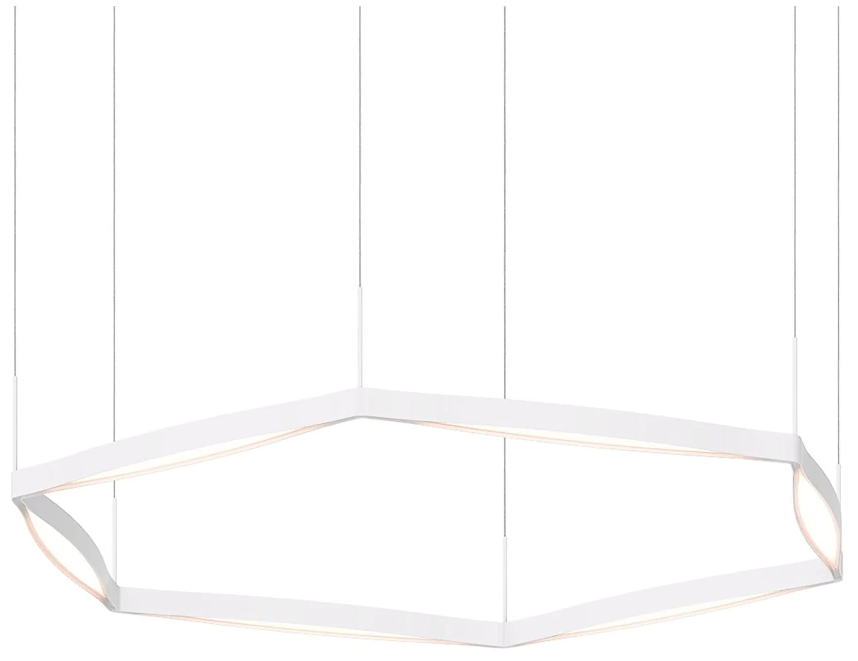 Ola 55" Wide 6-Light Satin White LED Pendant - Image 1