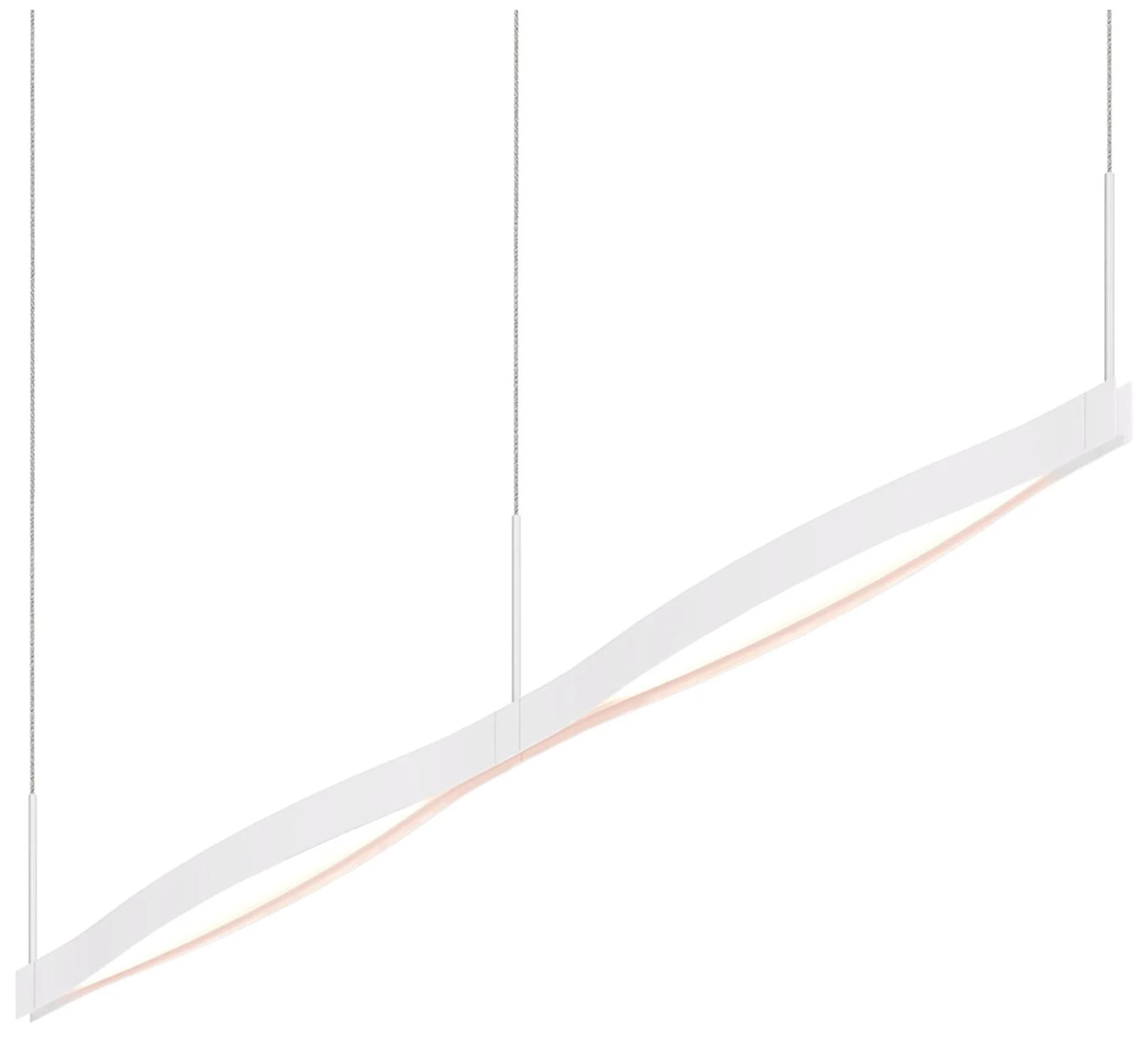 Ola 55" Wide Satin White Double Linear Remote Driver LED Pendant - Image 1