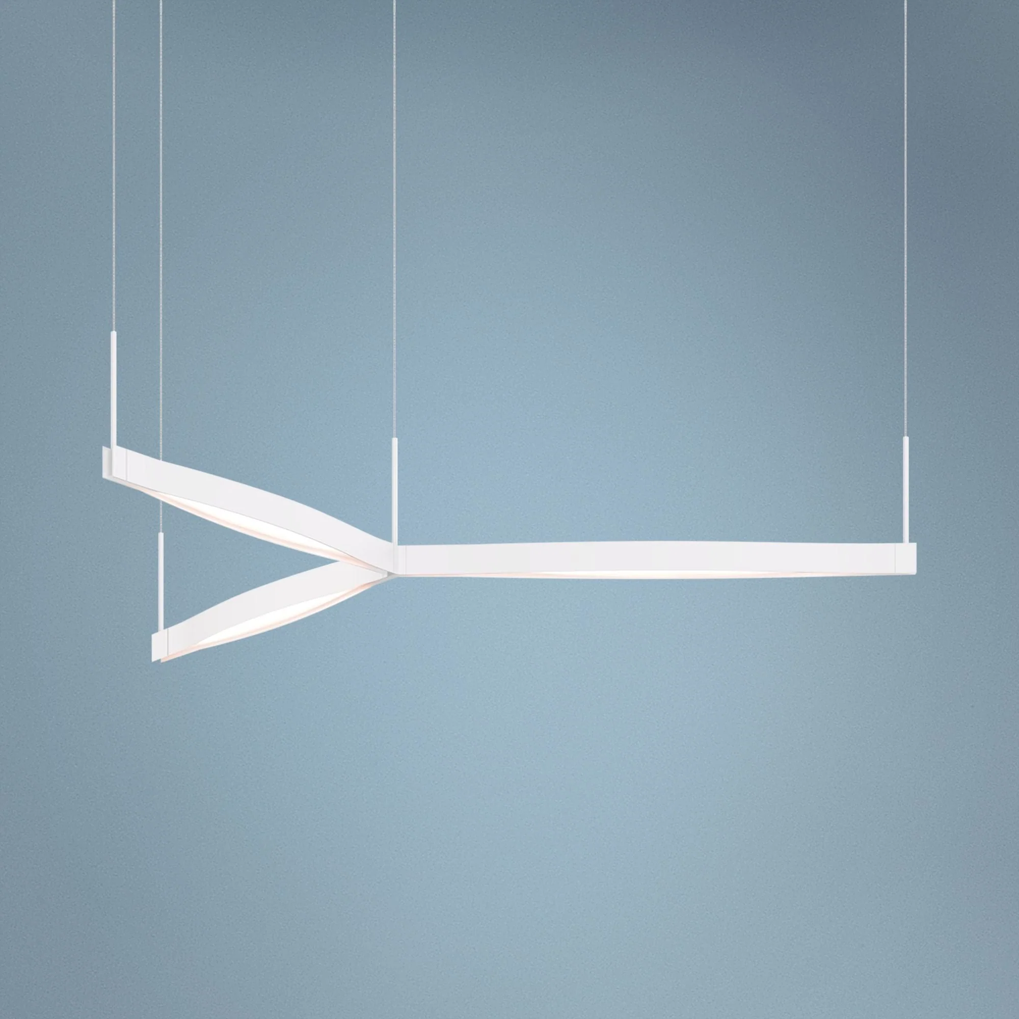 Ola�?55″ Wide Satin White LED Kitchen Island Light Pendant