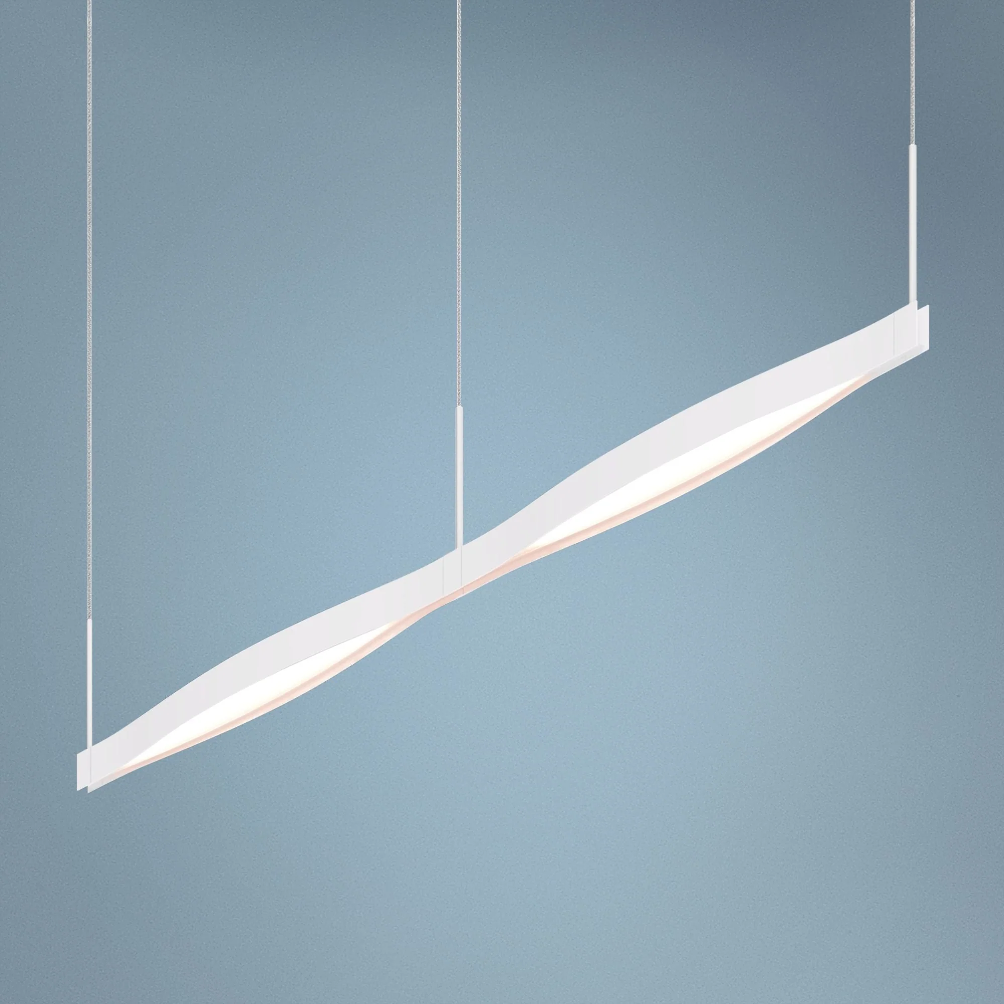 Ola 55" Wide Satin White LED Kitchen Island Light Pendant - Image 1