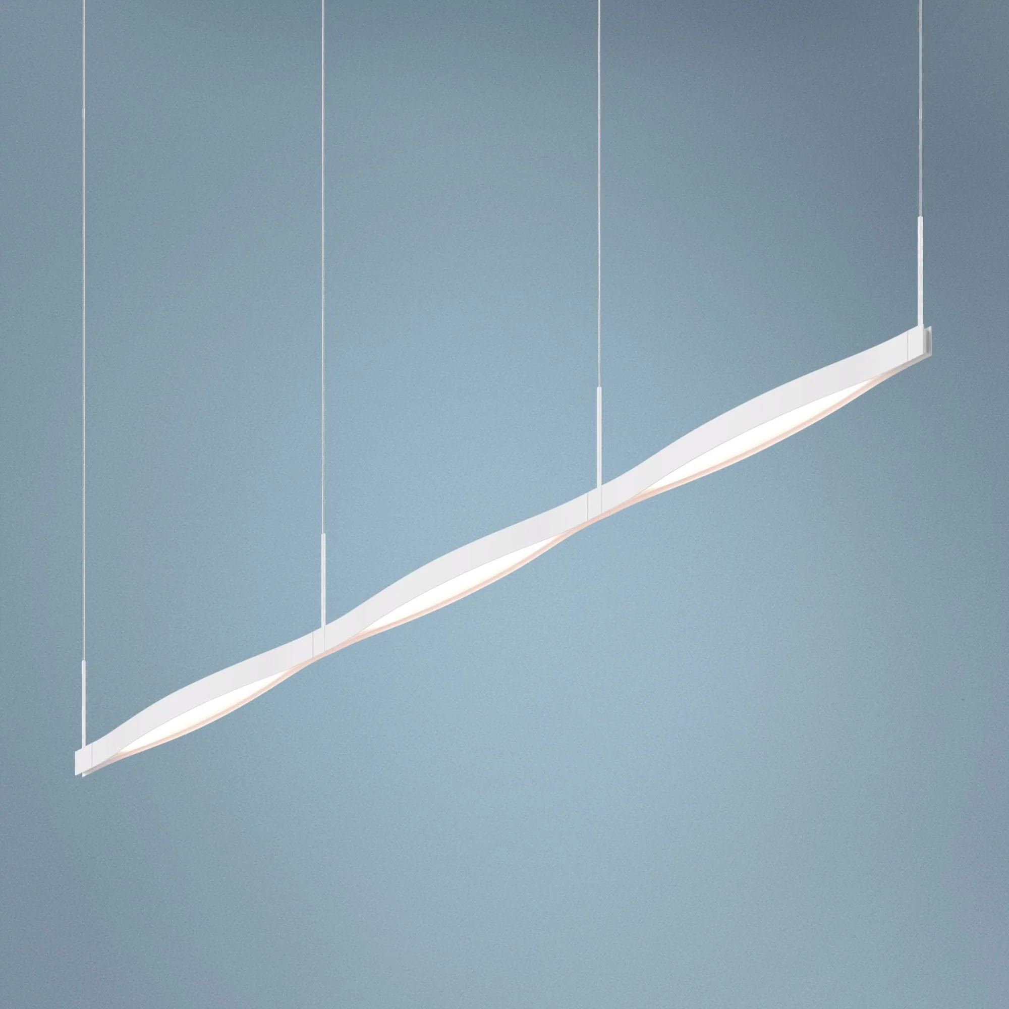 Ola 82" Wide Satin White LED Kitchen Island Light Pendant - Image 1