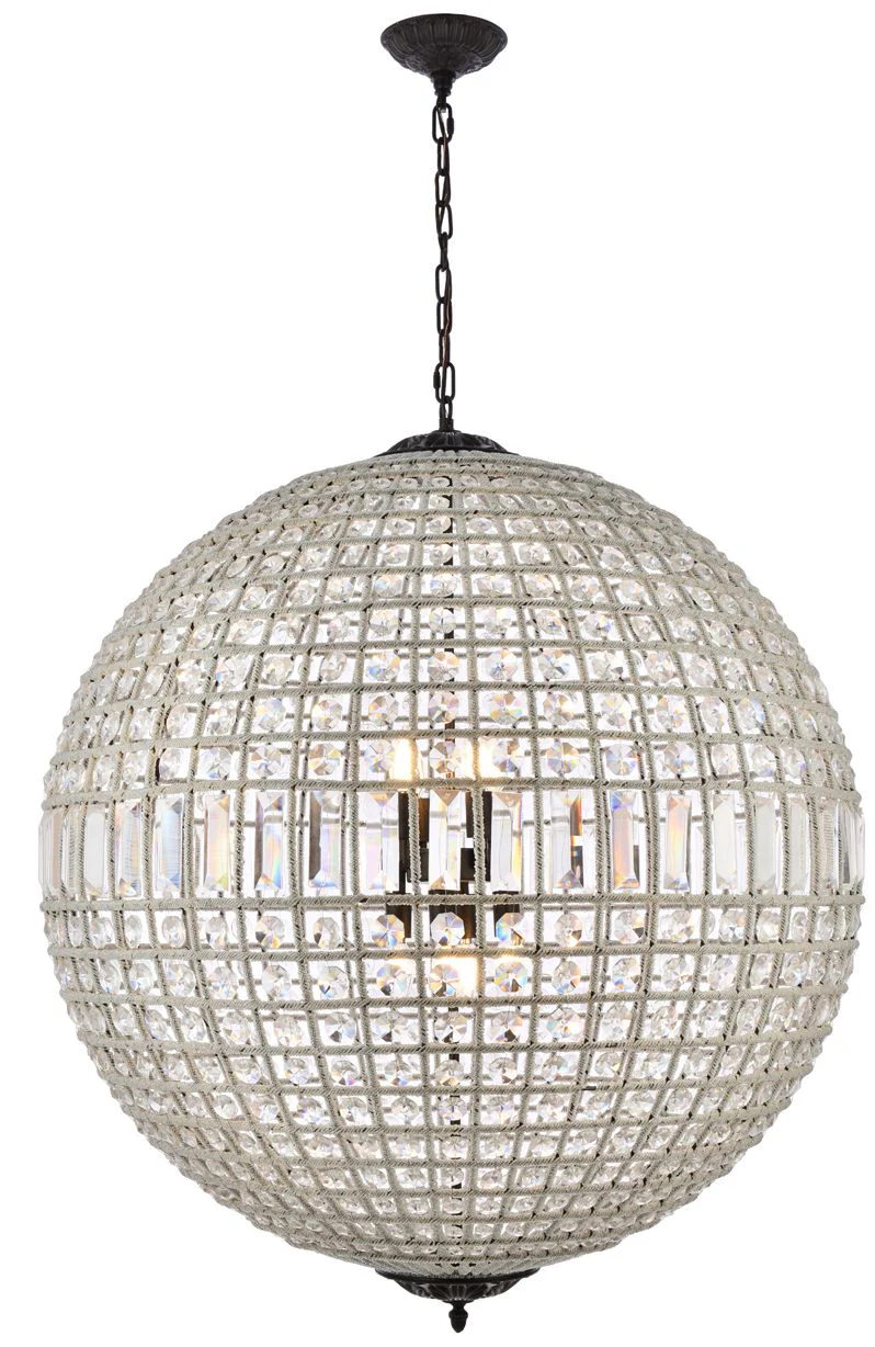 Olivia 8 Lt Dark Bronze Chandelier Clear - Image 1
