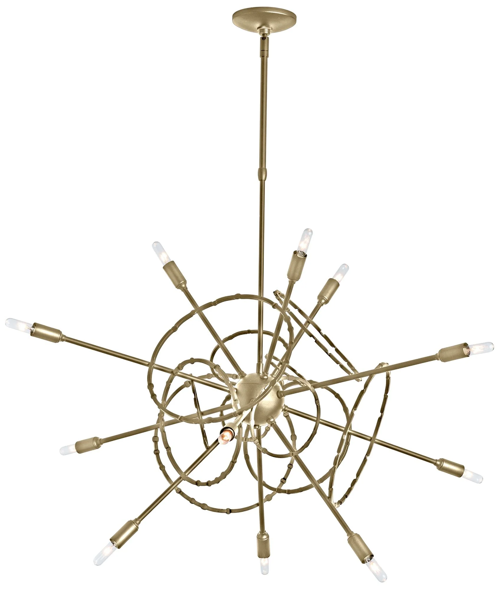 Olympus 12-Light Starburst Pendant - Modern Brass Finish - Standard Height - Image 1