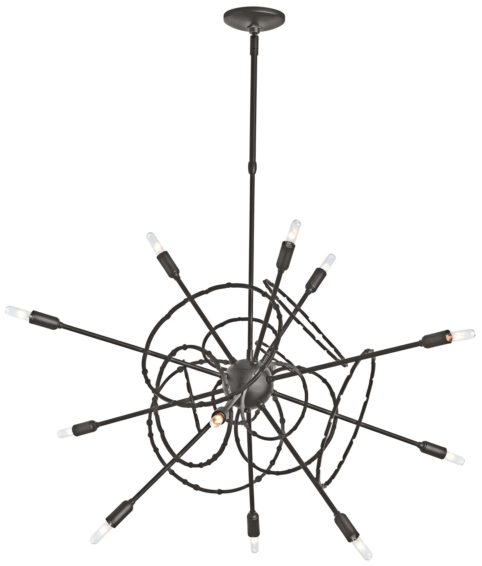 Olympus 33.2" Wide 12.Light Dark Smoke Starburst Pendant - Image 1