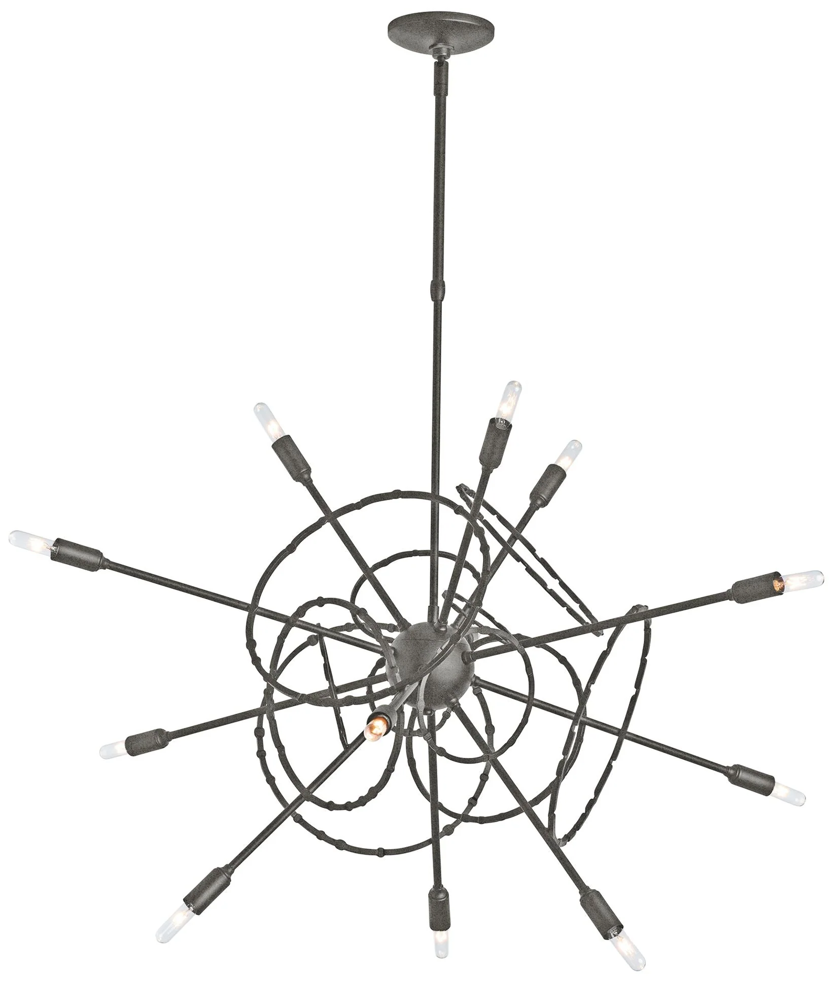 Olympus 33.2" Wide 12.Light Natural Iron Starburst Pendant - Image 1