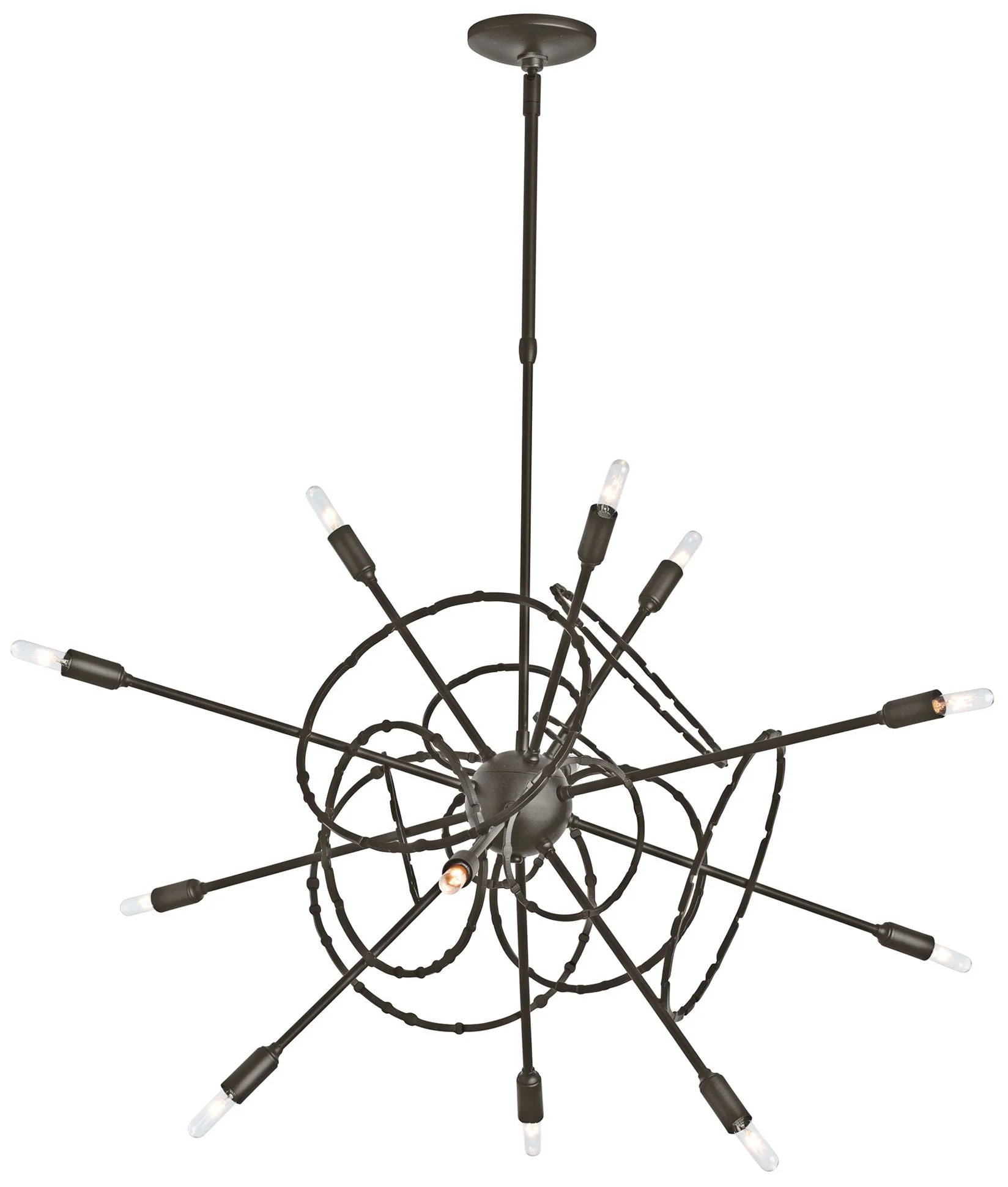 Olympus 33.2" Wide 12.Light Oil Rubbed Bronze Starburst Pendant - Image 1