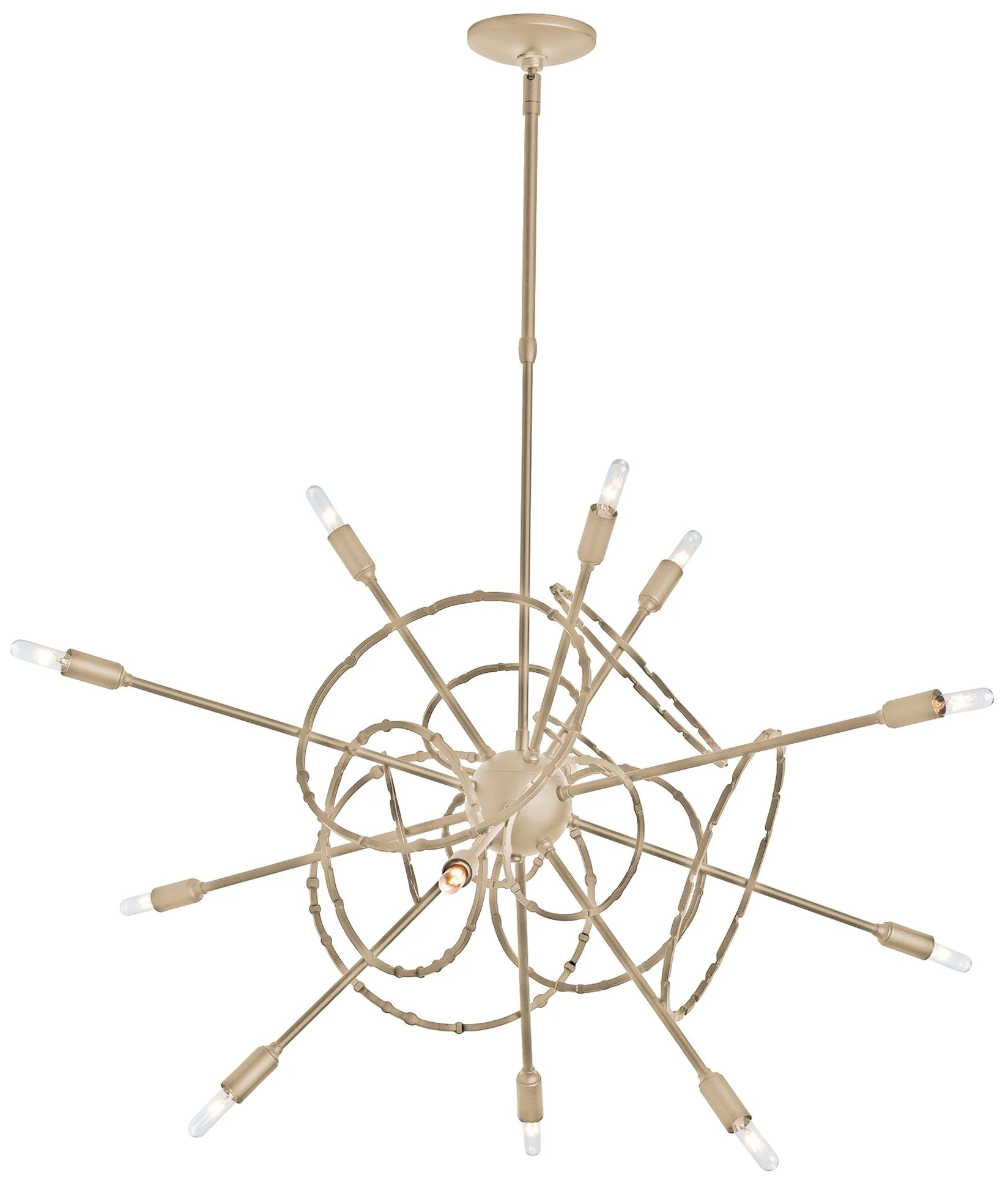 Olympus 33.2" Wide 12.Light Soft Gold Starburst Pendant - Image 1