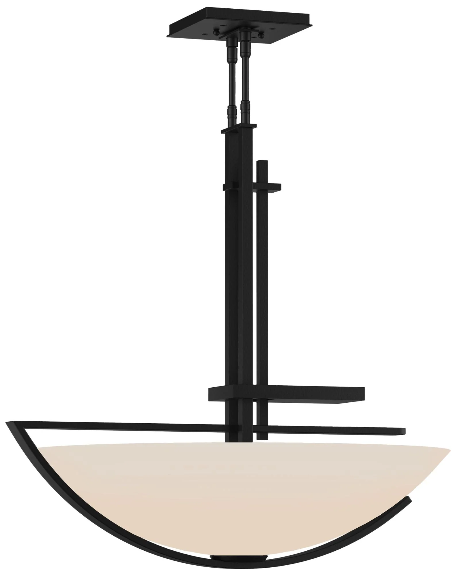Ondrian 26" Wide Black Standard Pendant With Opal Glass Shade - Image 1