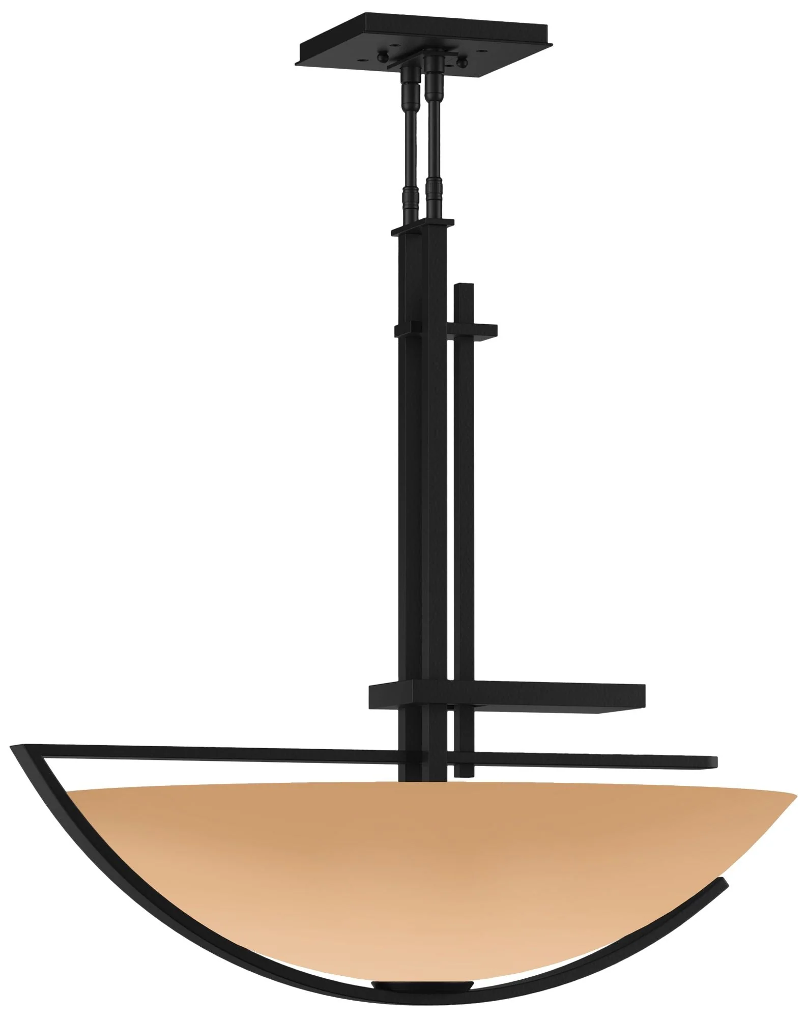 Ondrian 26" Wide Black Standard Pendant With Sand Glass Shade - Image 1