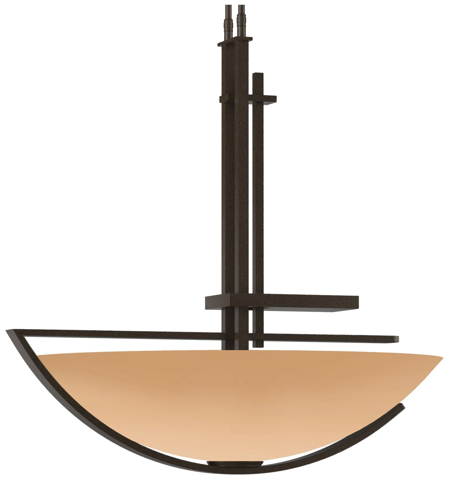 Ondrian 26" Wide Bronze Long Pendant With Sand Glass Shade - Image 1