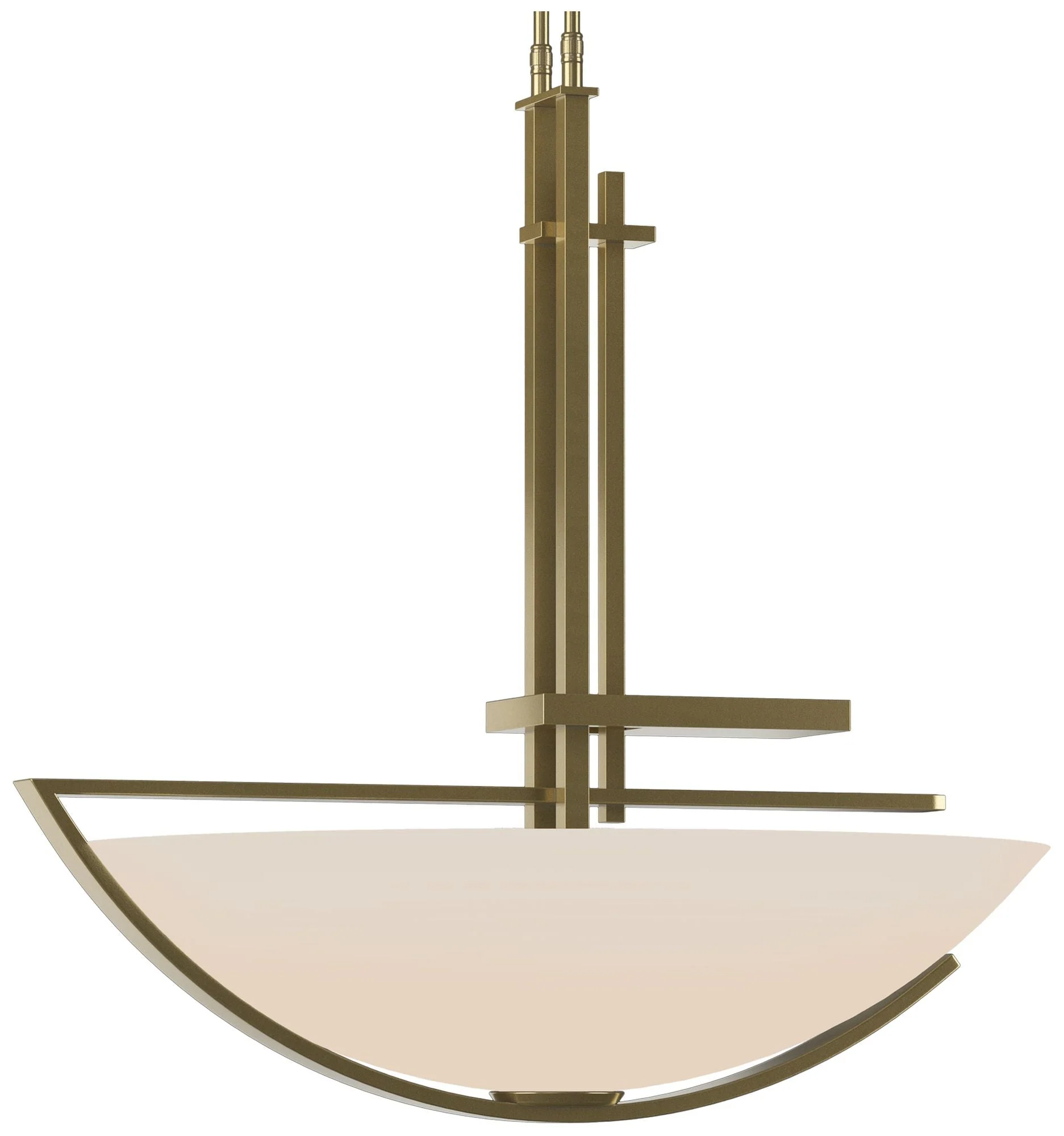 Ondrian 26" Wide Modern Brass Long Pendant With Opal Glass Shade - Image 1