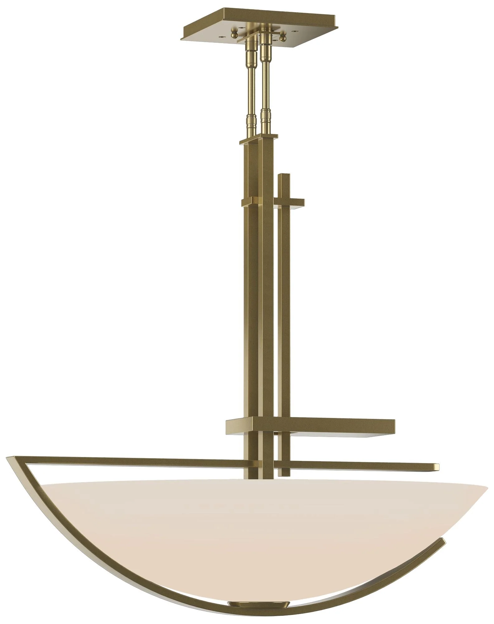 Ondrian 26" Wide Modern Brass Standard Pendant With Opal Glass Shade - Image 1