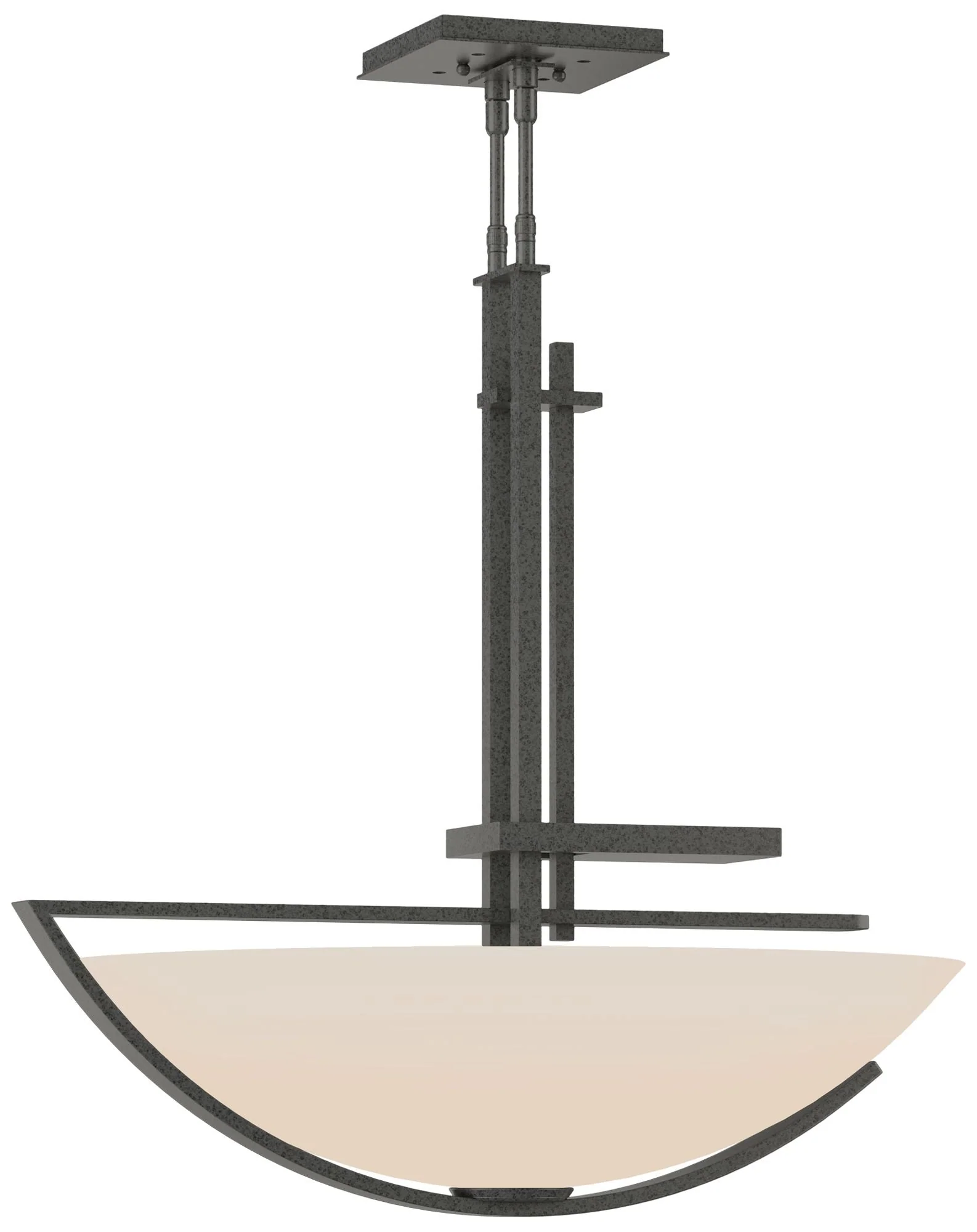 Ondrian 26" Wide Natural Iron Standard Pendant With Opal Glass Shade - Image 1