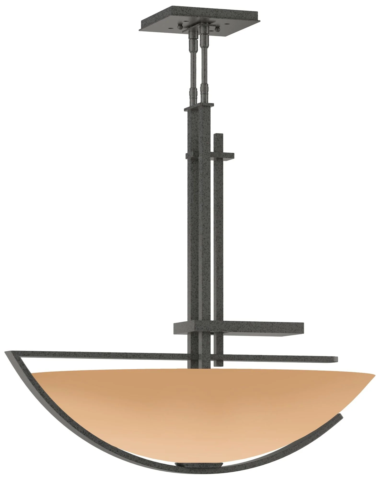 Ondrian 26" Wide Natural Iron Standard Pendant With Sand Glass Shade - Image 1