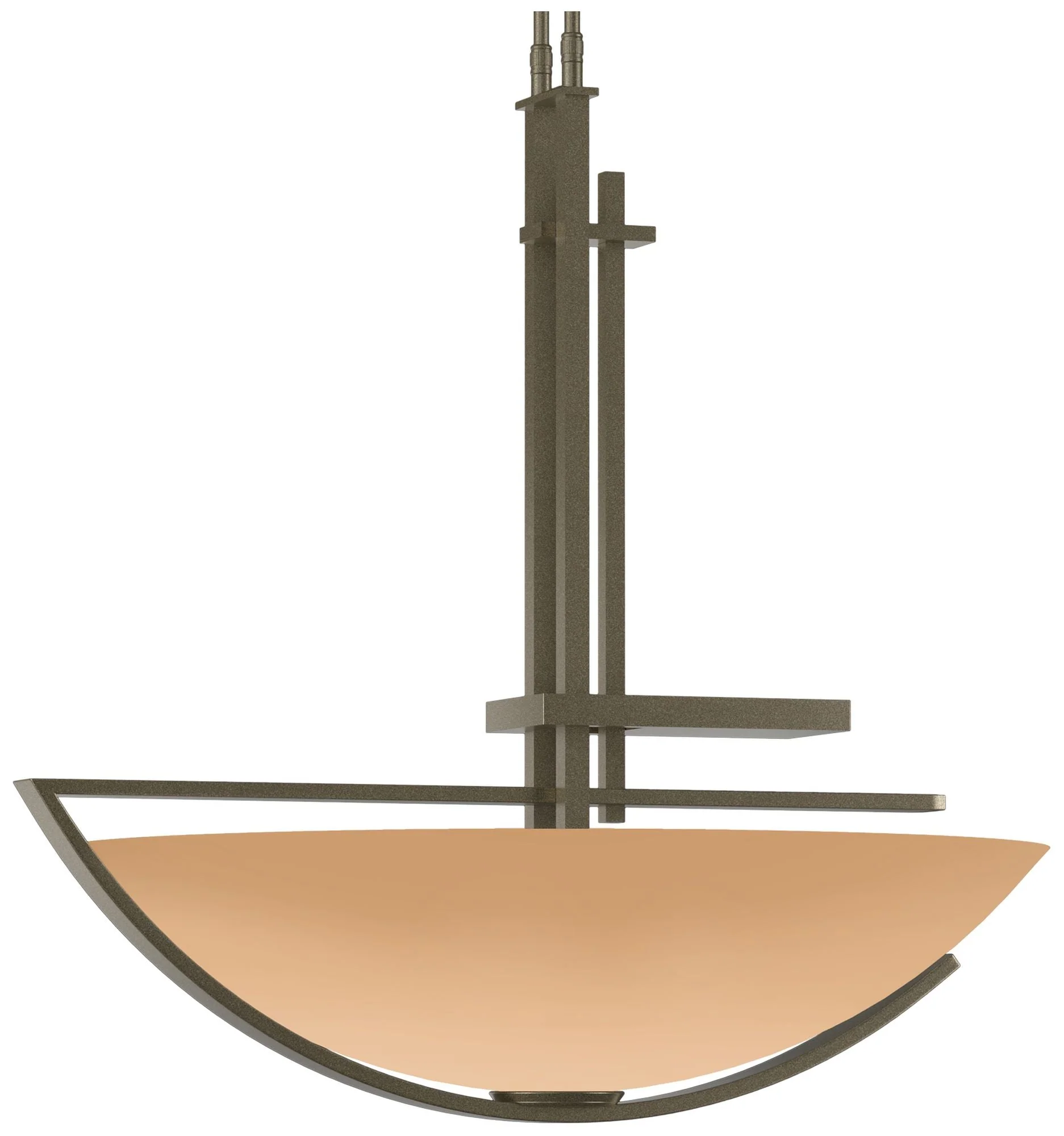 Ondrian 26" Wide Soft Gold Long Pendant With Sand Glass Shade - Image 1