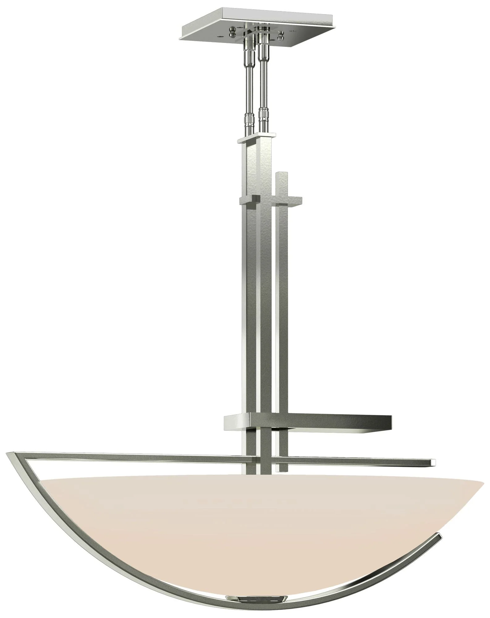 Ondrian 26" Wide Sterling Standard Pendant With Opal Glass Shade - Image 1