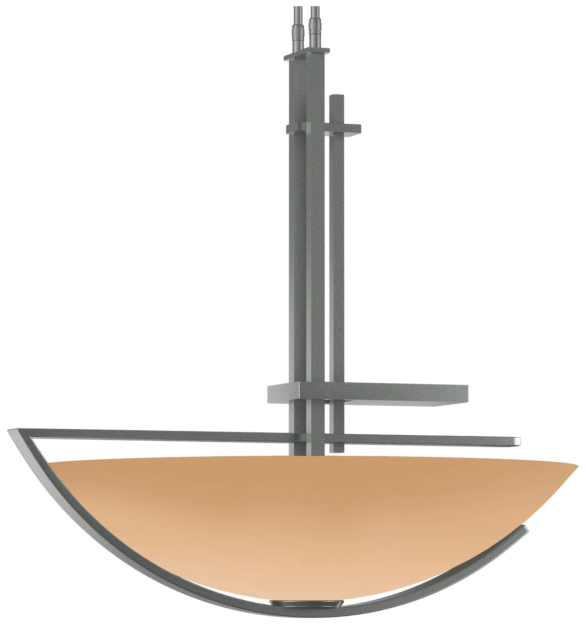 Ondrian 26" Wide Vintage Platinum Long Pendant With Sand Glass Shade - Image 1