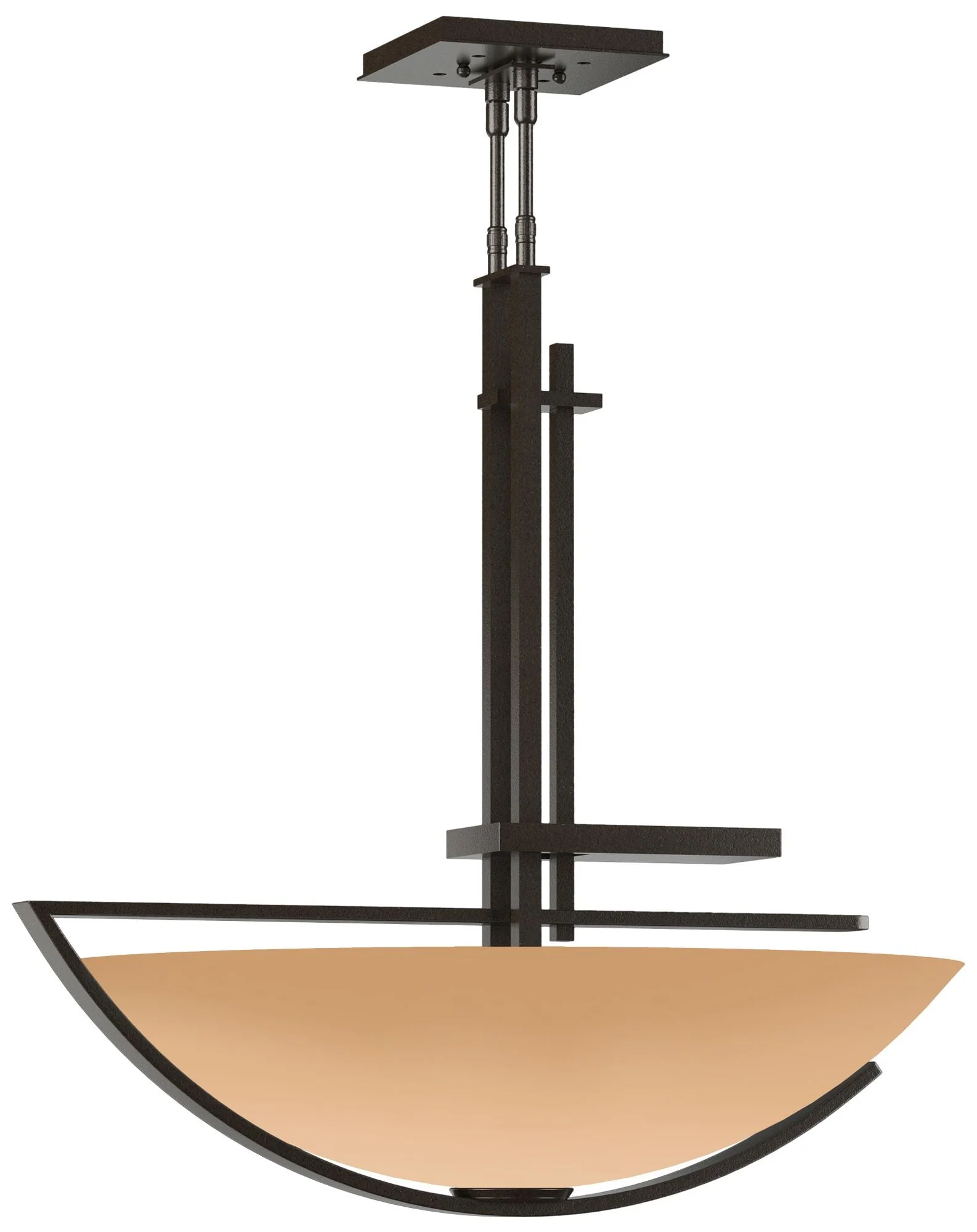 Ondrian 26"W Oil Rubbed Bronze Standard Pendant w/ Sand Glass Shade - Image 1