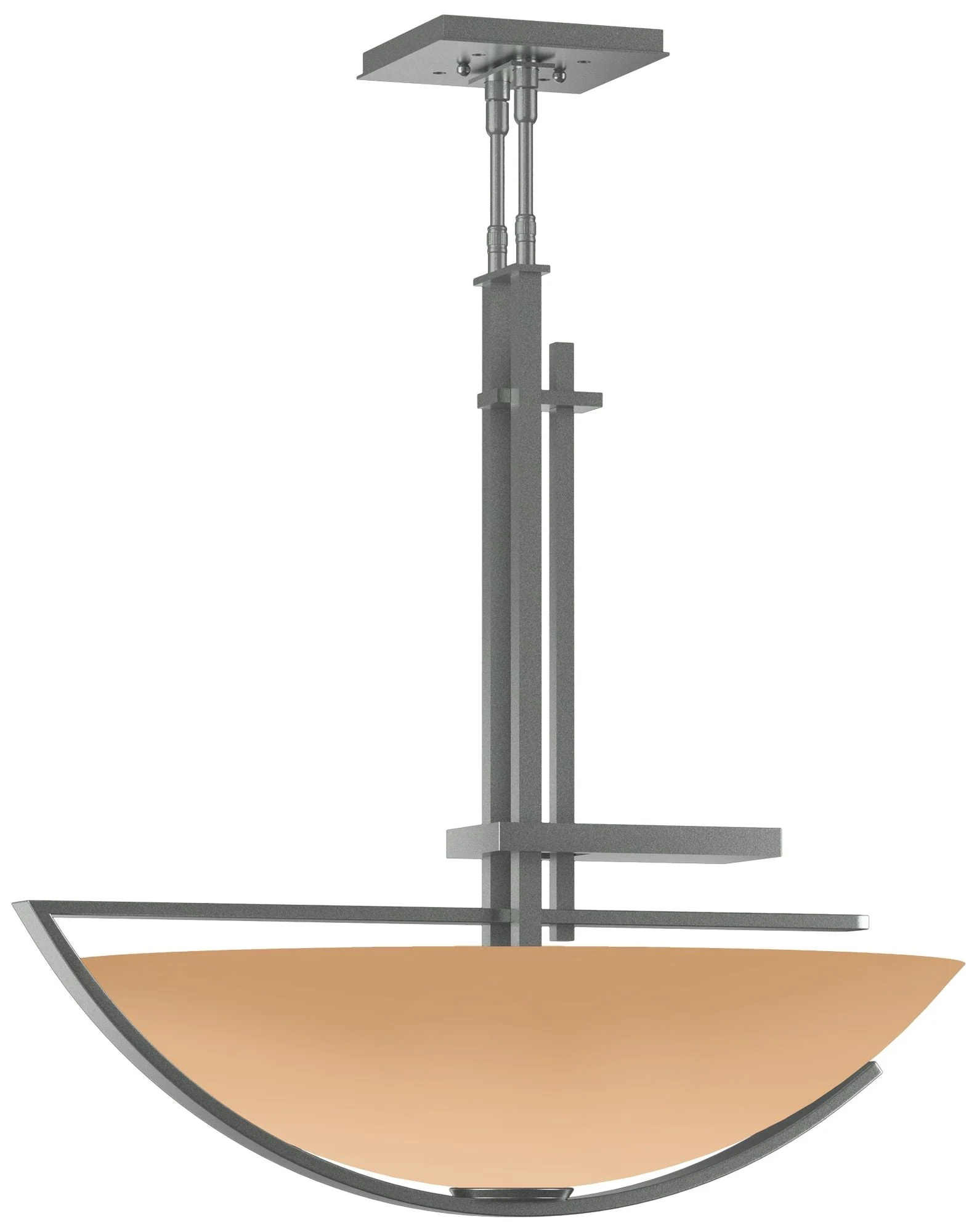 Ondrian 26"W Vintage Platinum Standard Pendant With Sand Glass Shade - Image 1
