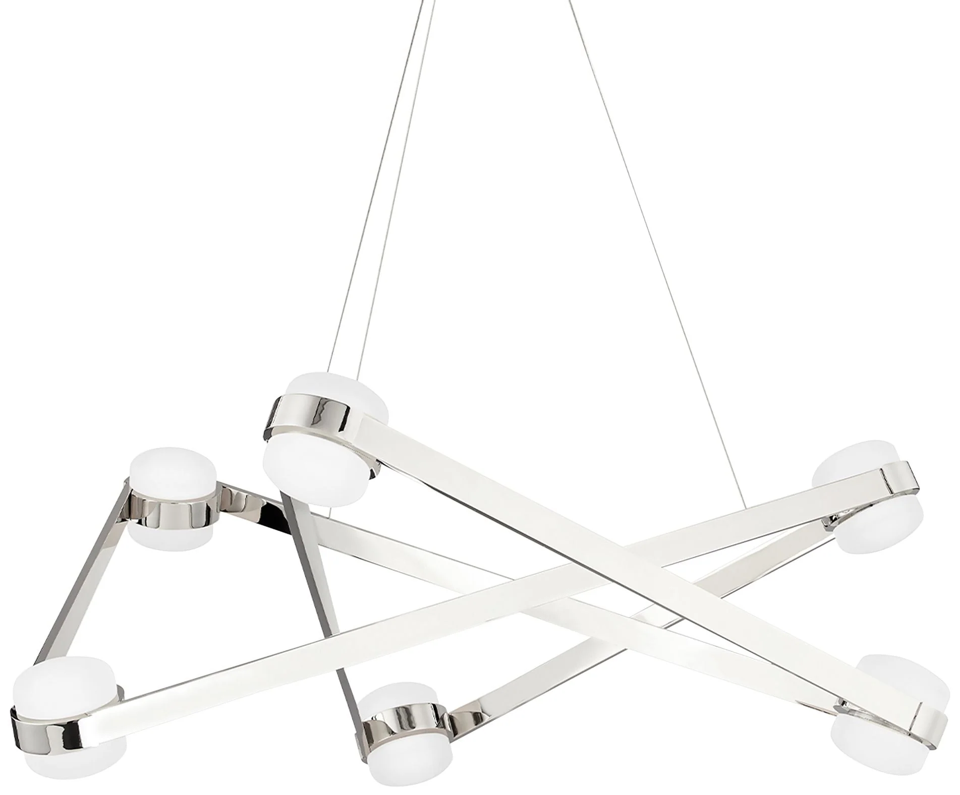 Orbit 38″ Wide Polished Nickel 6-Light LED Chandelier