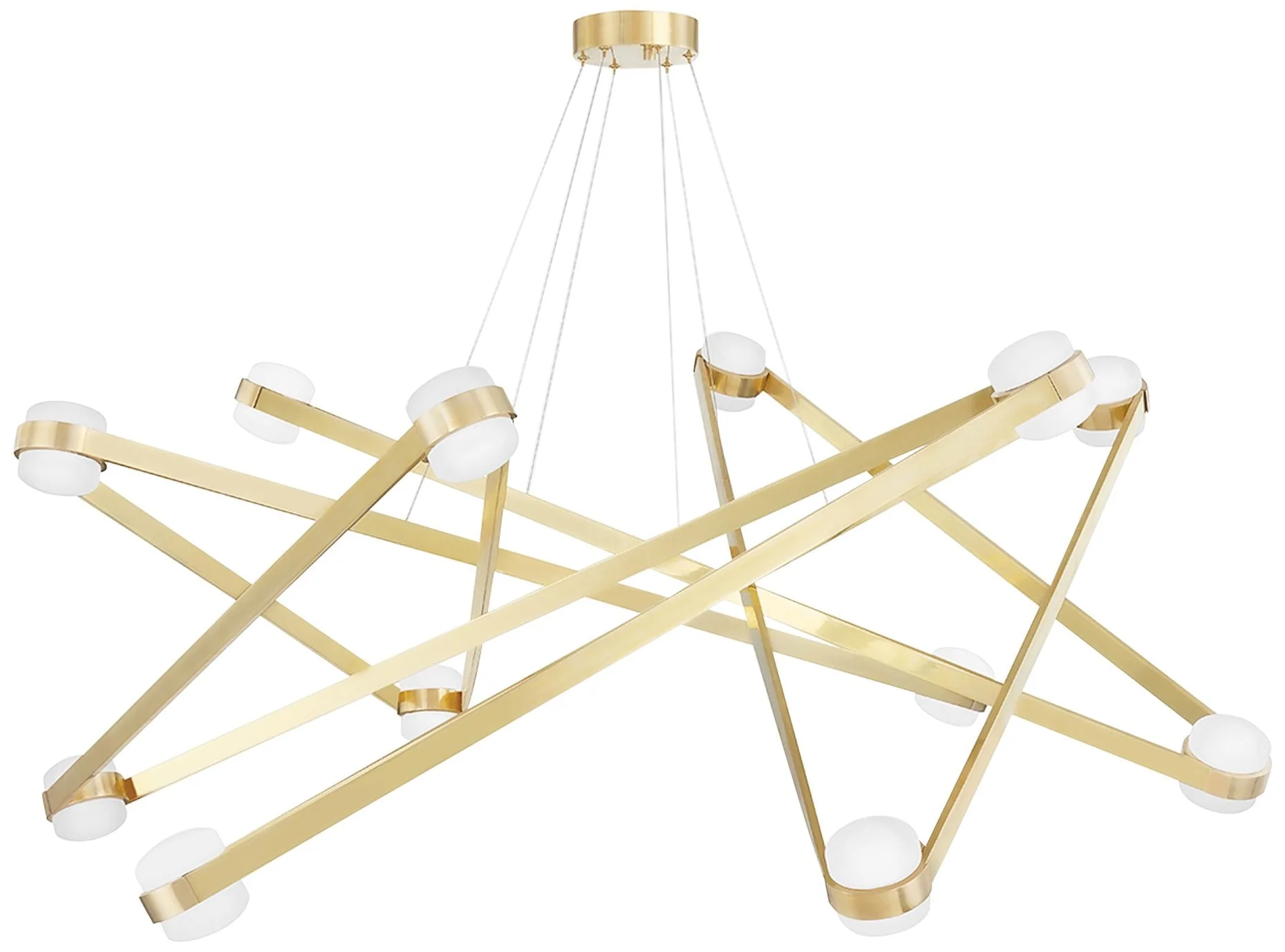 Orbit 56 1/2" Wide Aged Brass 12-Light LED Chandelier - Image 1