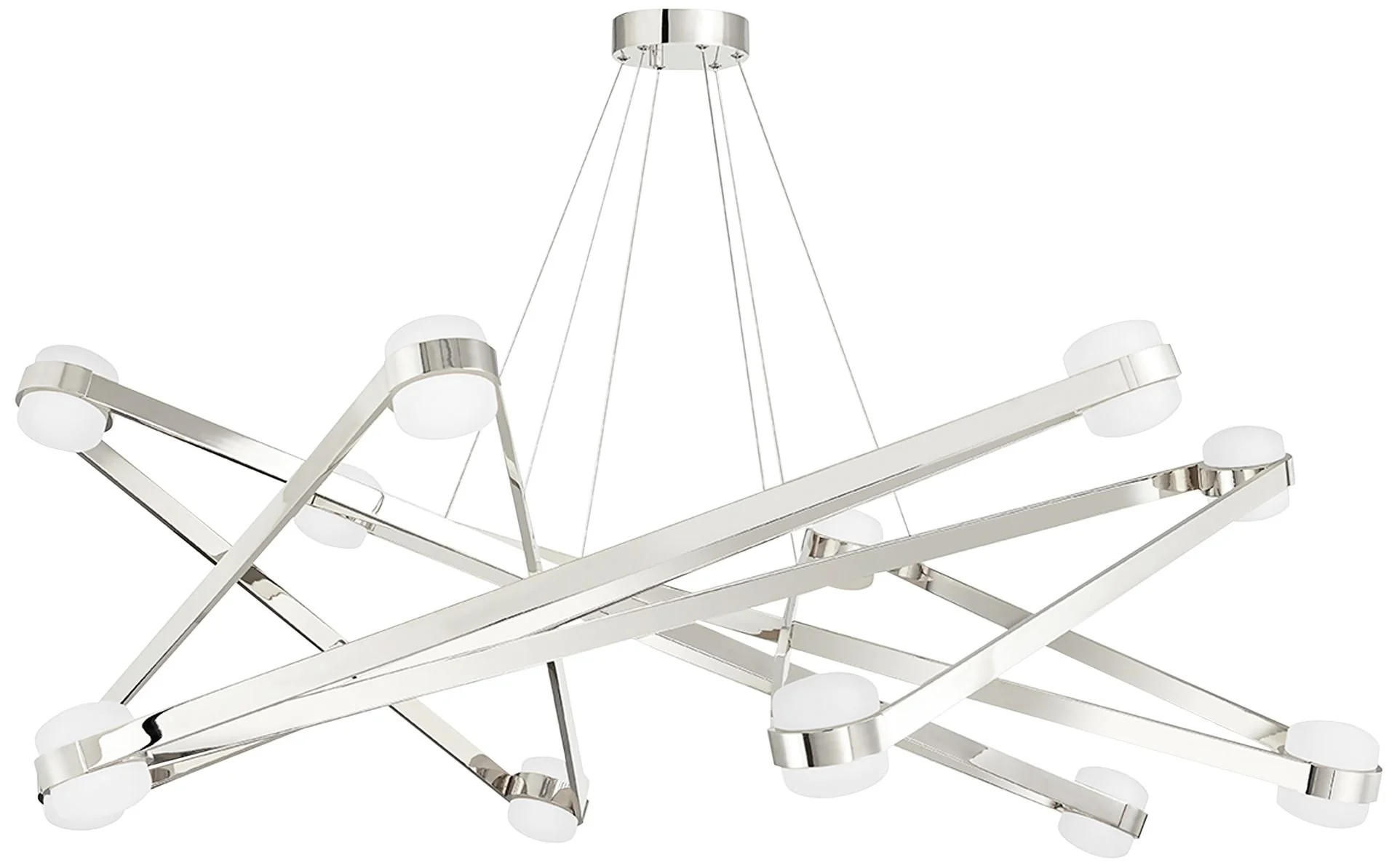 Orbit 56 1/2" Wide Polished Nickel 12-Light LED Chandelier - Image 1