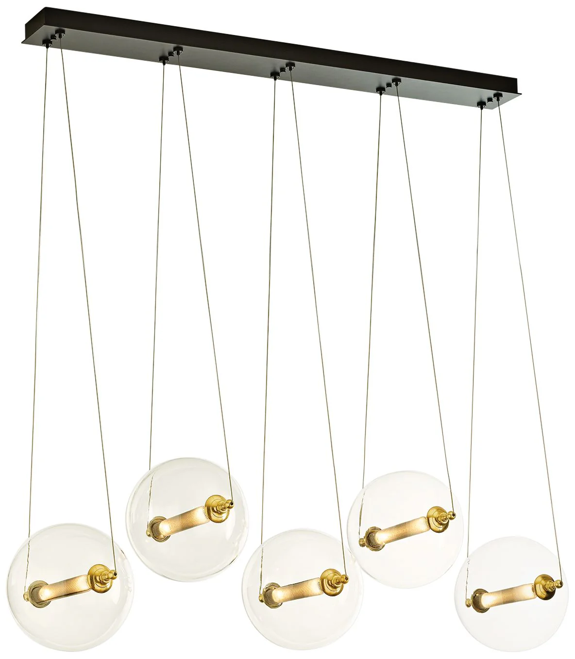 Otto Sphere 57" Wide 5-Globe Black Multi-Light Pendant - Image 2