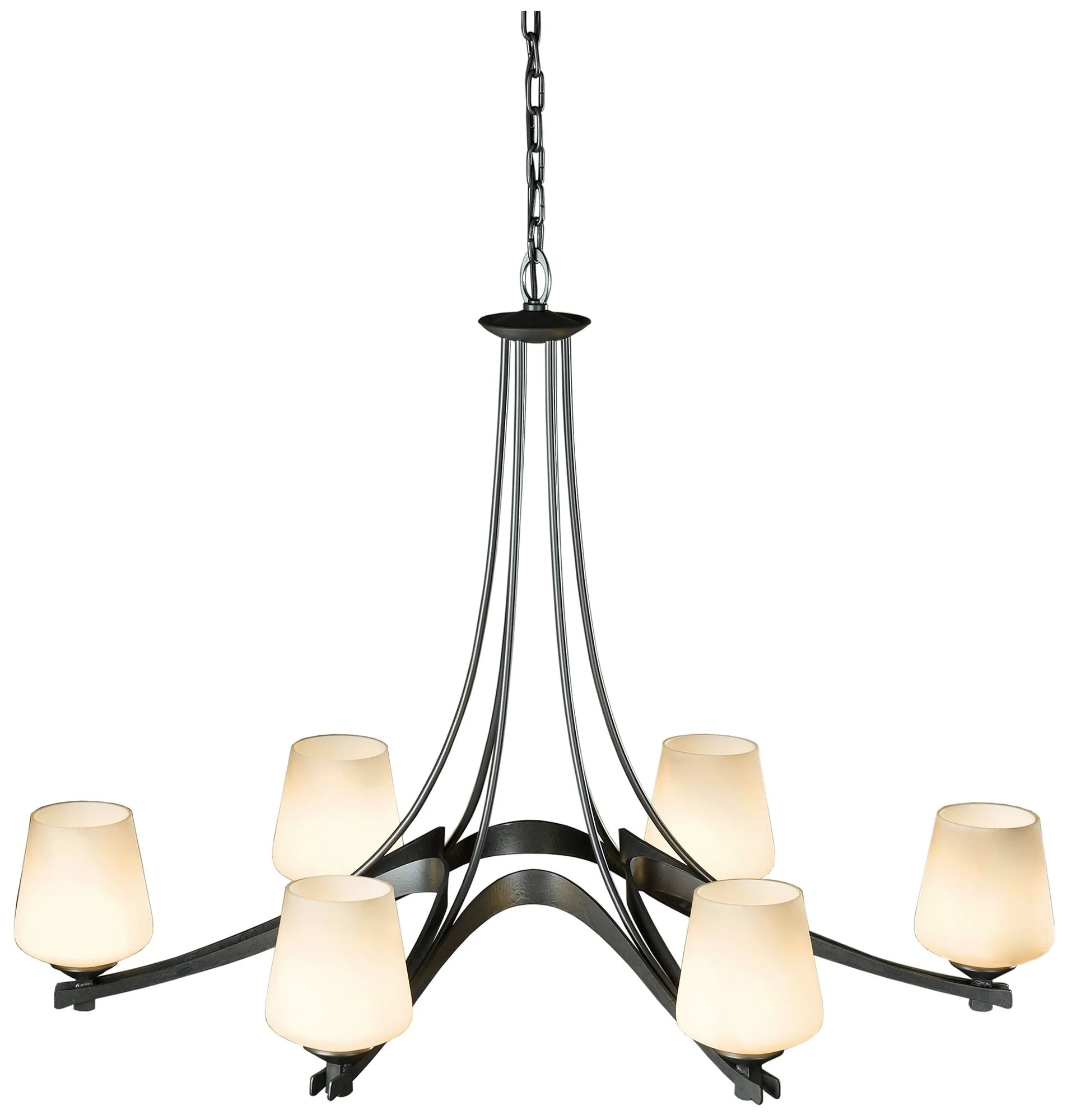 Oval Ribbon 38 1/2" Wide Dark Smoke 6-Light Chandelier - Image 1