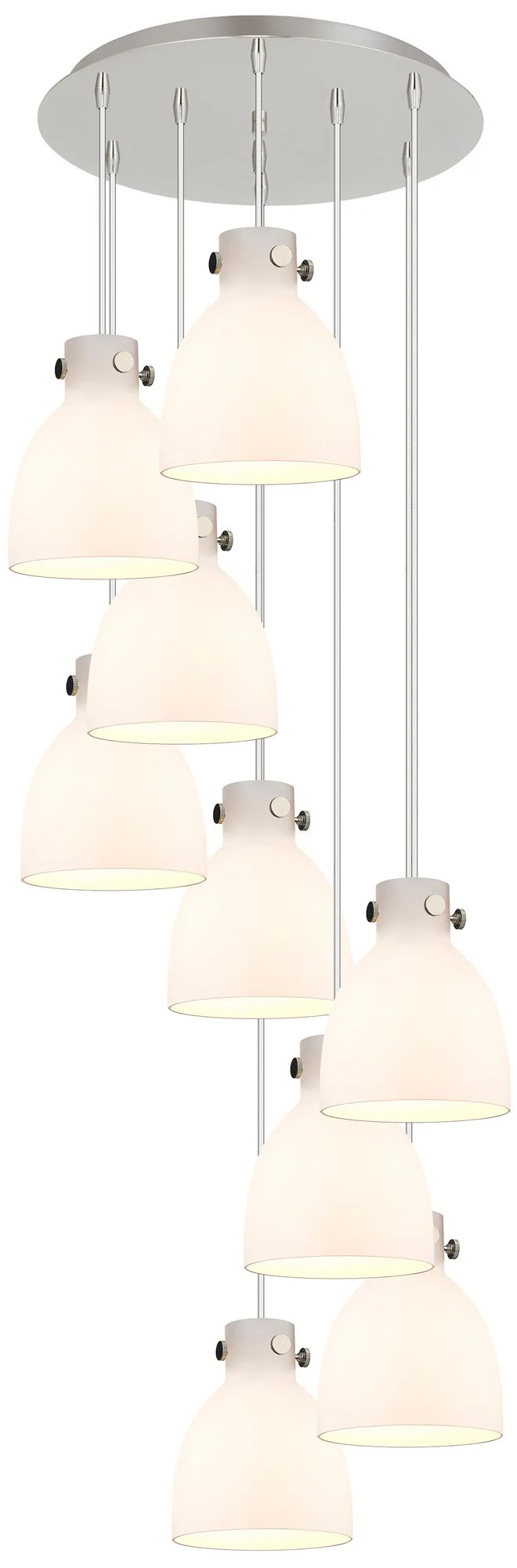 Owego 36.88"W 5 Light Polished Nickel Linear Pendant w/ Light Smoke Sh - Image 1