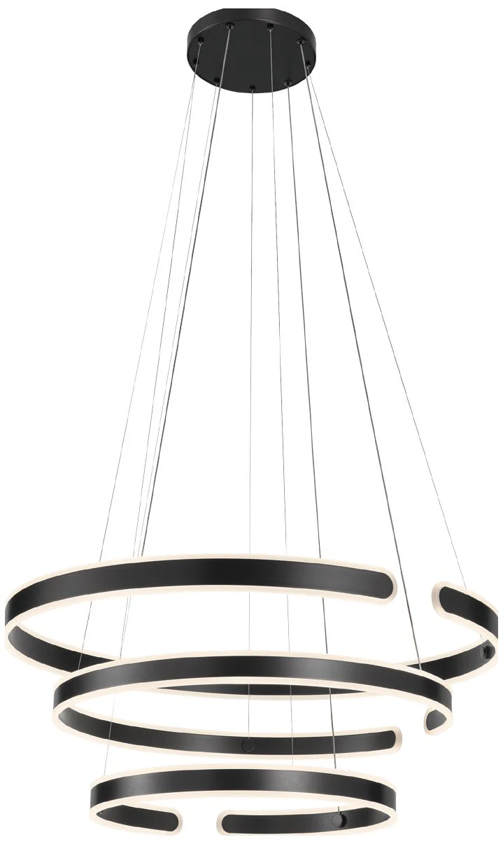 PageOne Lighting Gianni 39.4" Satin Dark Gray/Black LED Pendant - Image 1