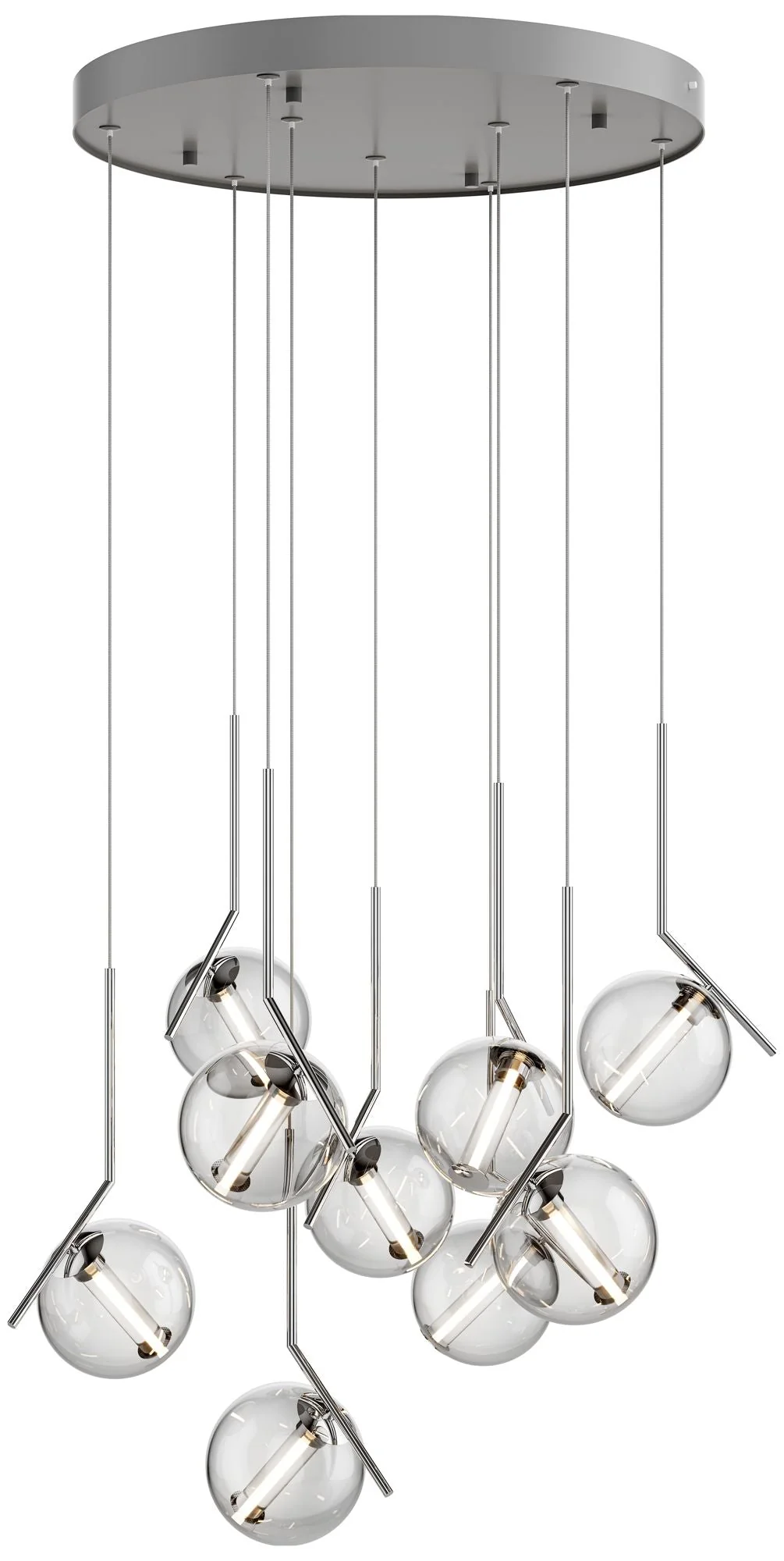 PageOne Lighting Vetri 23.6 Inch LED Clear Shade 9-Head Pendant - Image 1