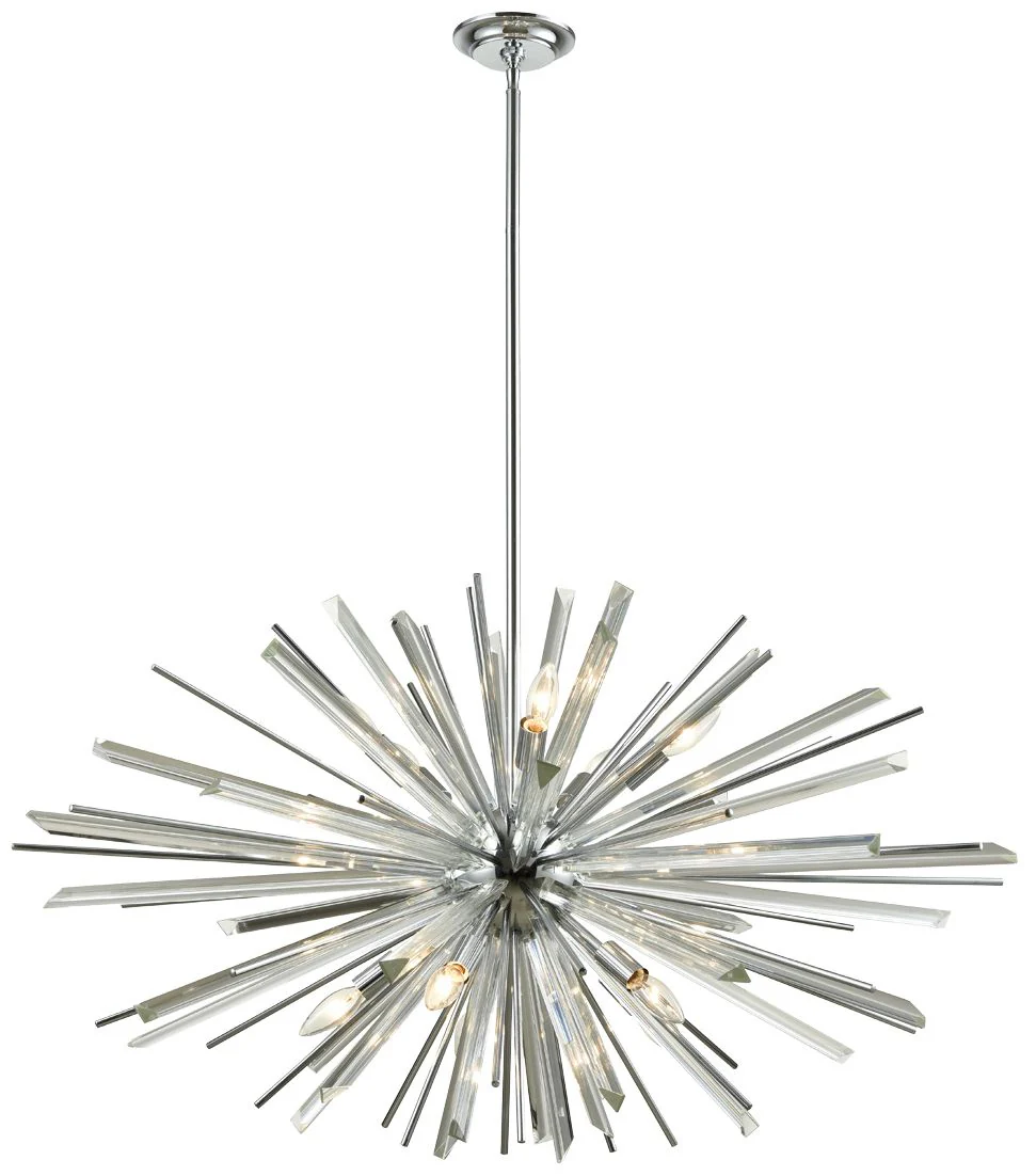 Palisades Avenue 39 1/4"W Chrome 10-Light Sputnik Chandelier - Image 1
