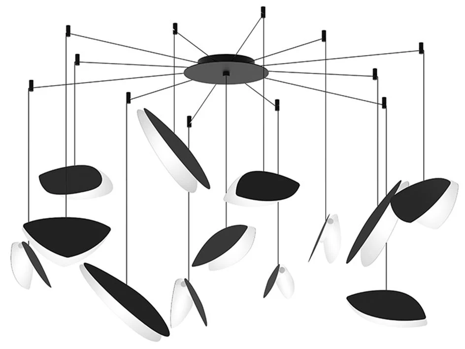 Papillons 13-Light Swag LED Pendant – Satin Black – Satin Black