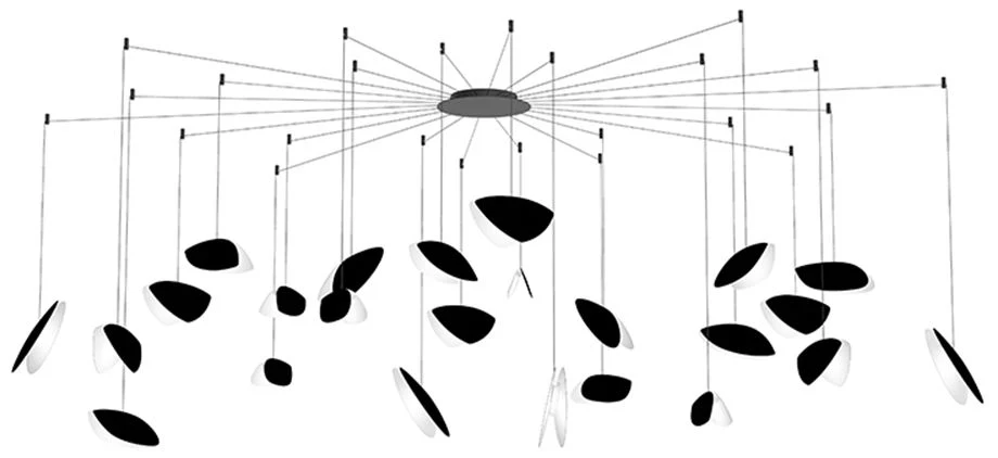 Papillons 24-Light Swag LED Pendant - Satin Black - Satin Black - Image 1