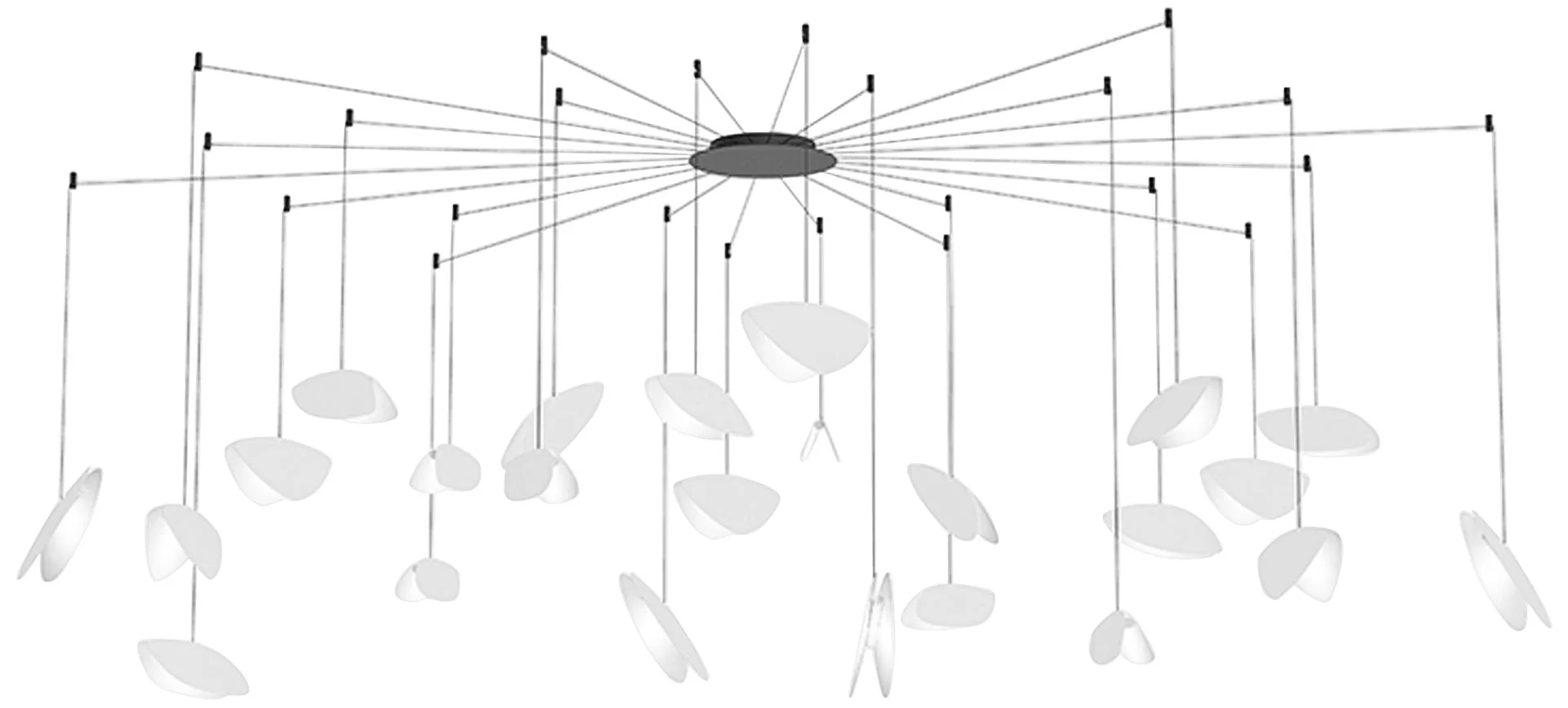 Papillons�?36"W Satin White 24-Light LED Pendant Light - Image 3