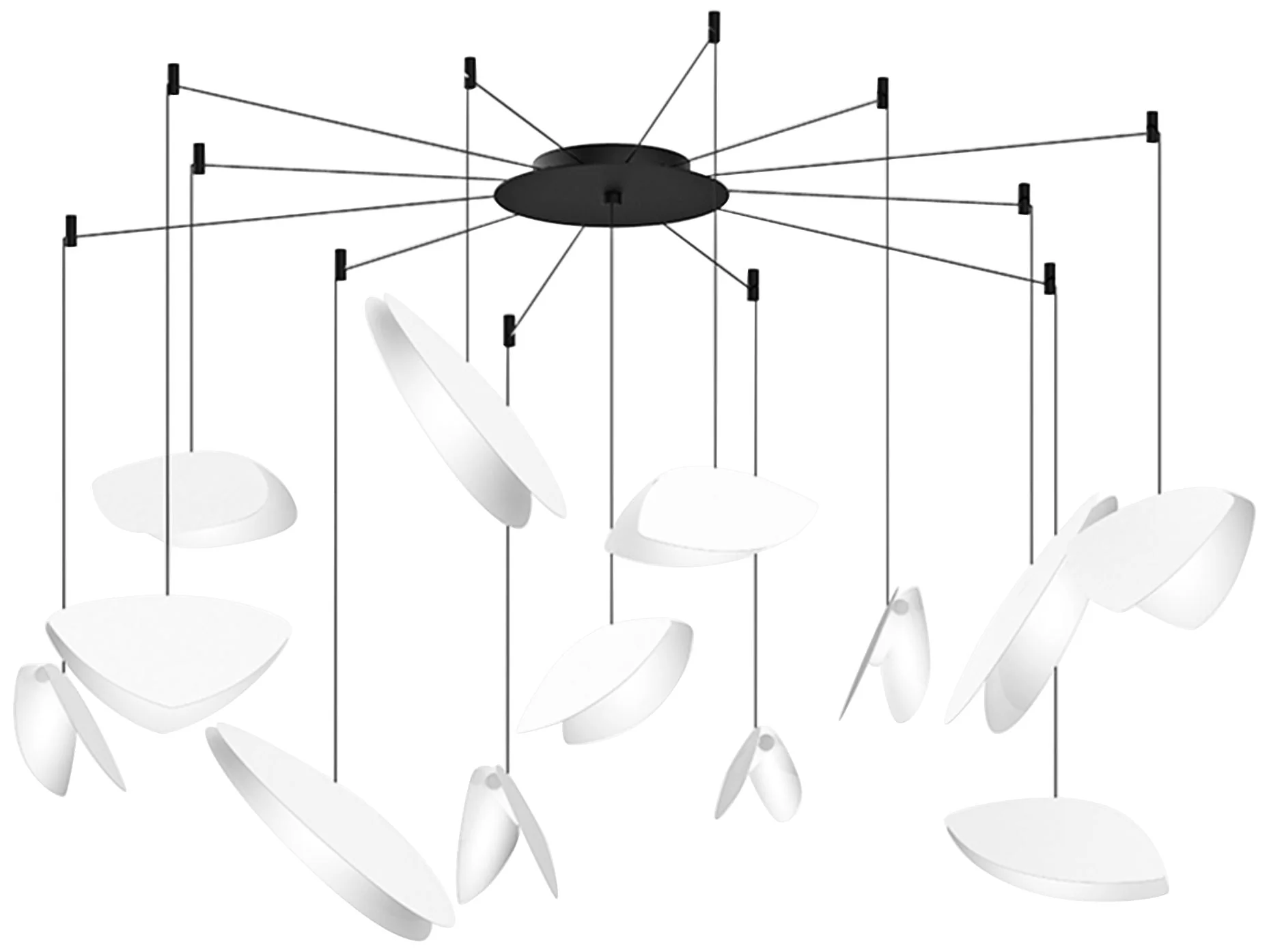 Papillons�?30"W Satin White 13-Light LED Pendant Light - Image 1