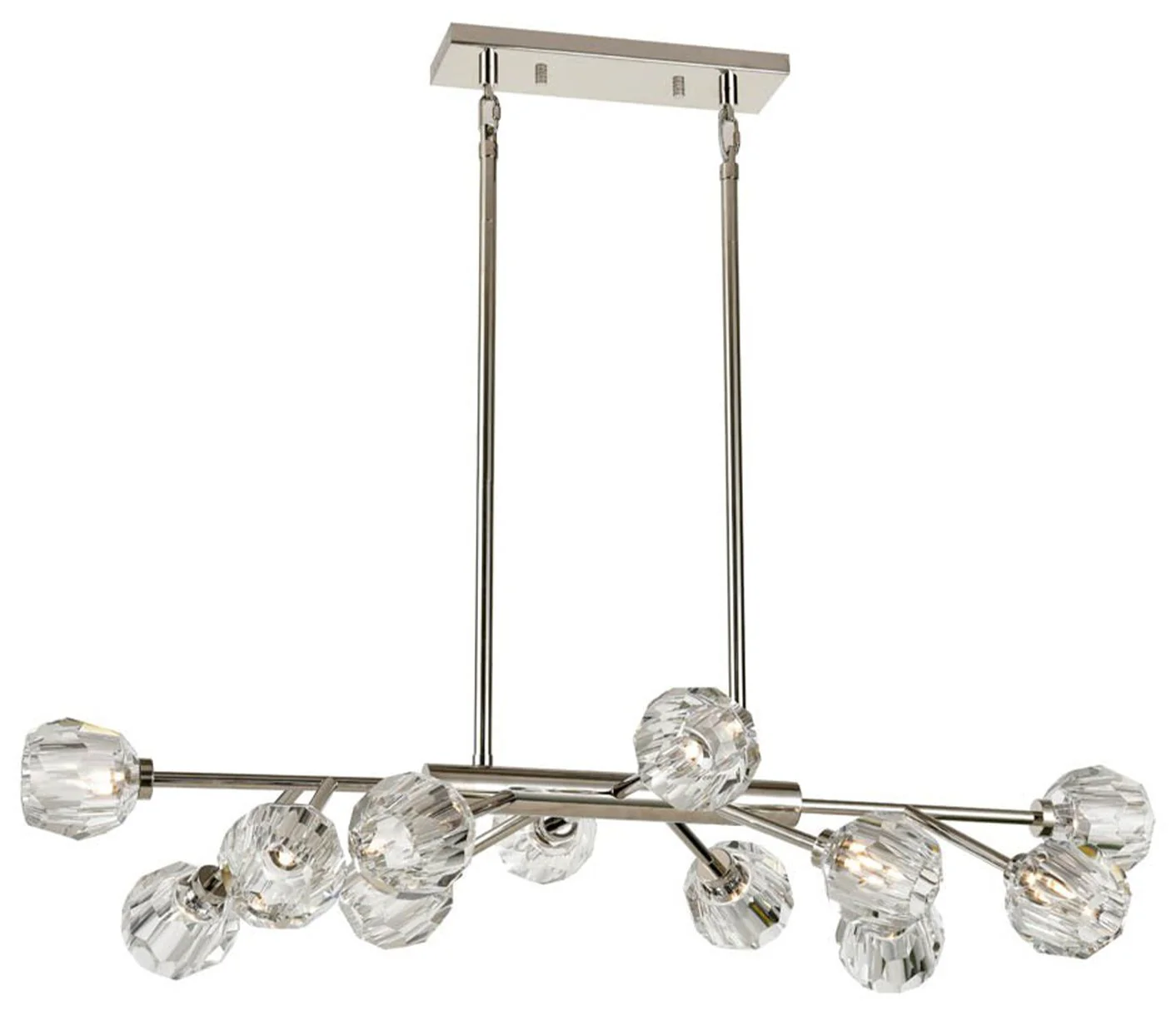 Parisian 12-Light 35 Inch Modern Sputnik Polished Nickel Crystal Chandelier - Image 1
