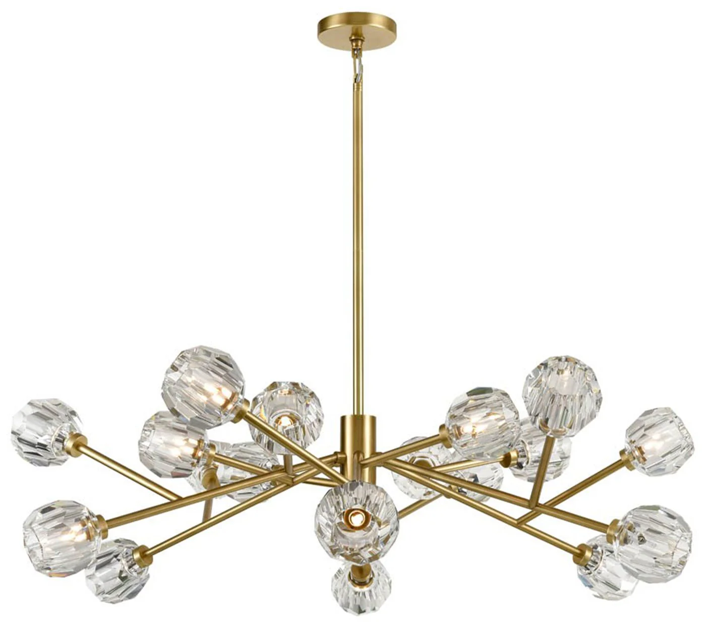 Parisian 18-Light 48 Inch Modern Sputnik Aged Brass Crystal Chandelier - Image 1