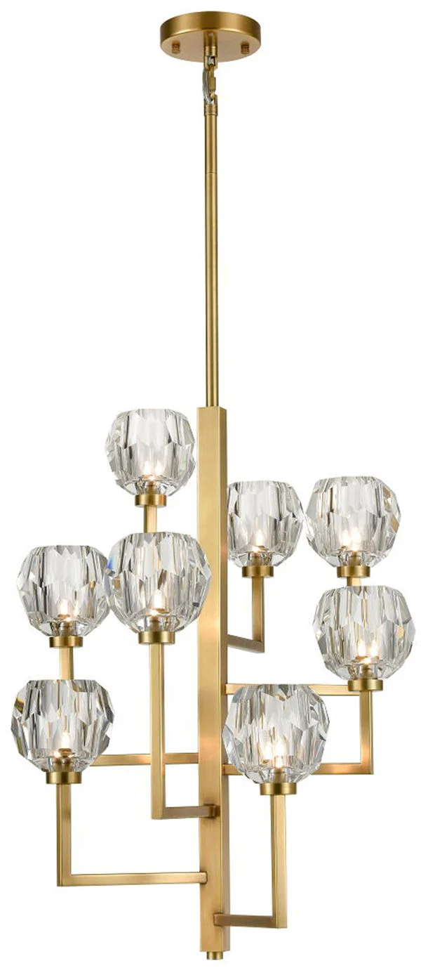 Parisian 8-Light 20 Inch Vertical Aged Brass Crystal Chandelier - Image 1