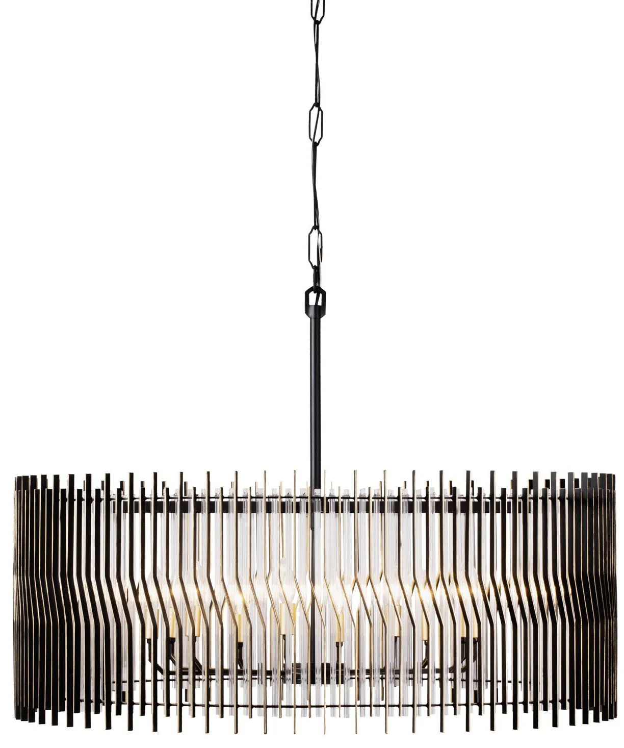 Park Row 10-Lt Pendant - Matte Black/French Gold - Image 1