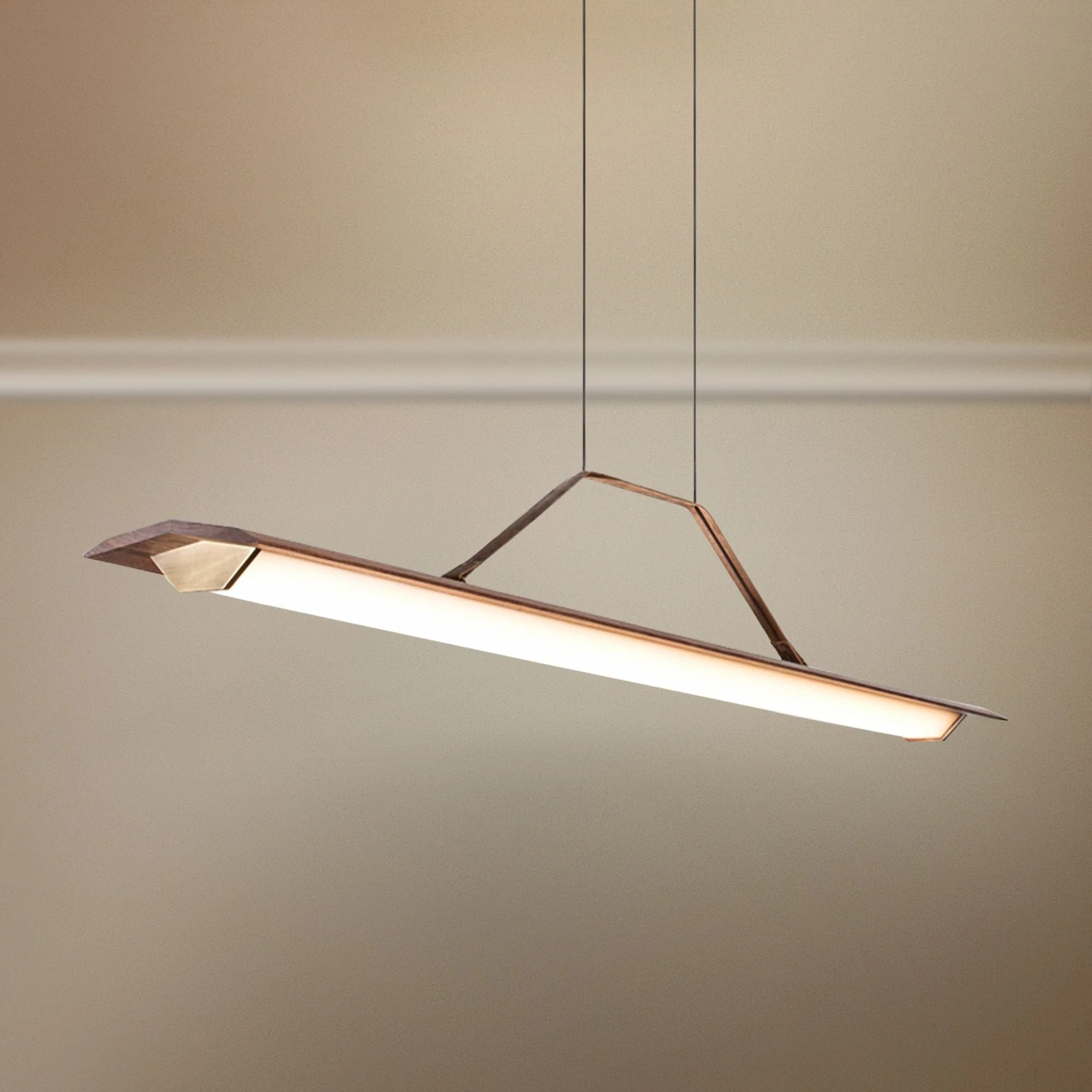Penna 64 1/2"W Brass 2700K LED Kitchen Island Light Pendant - Image 1