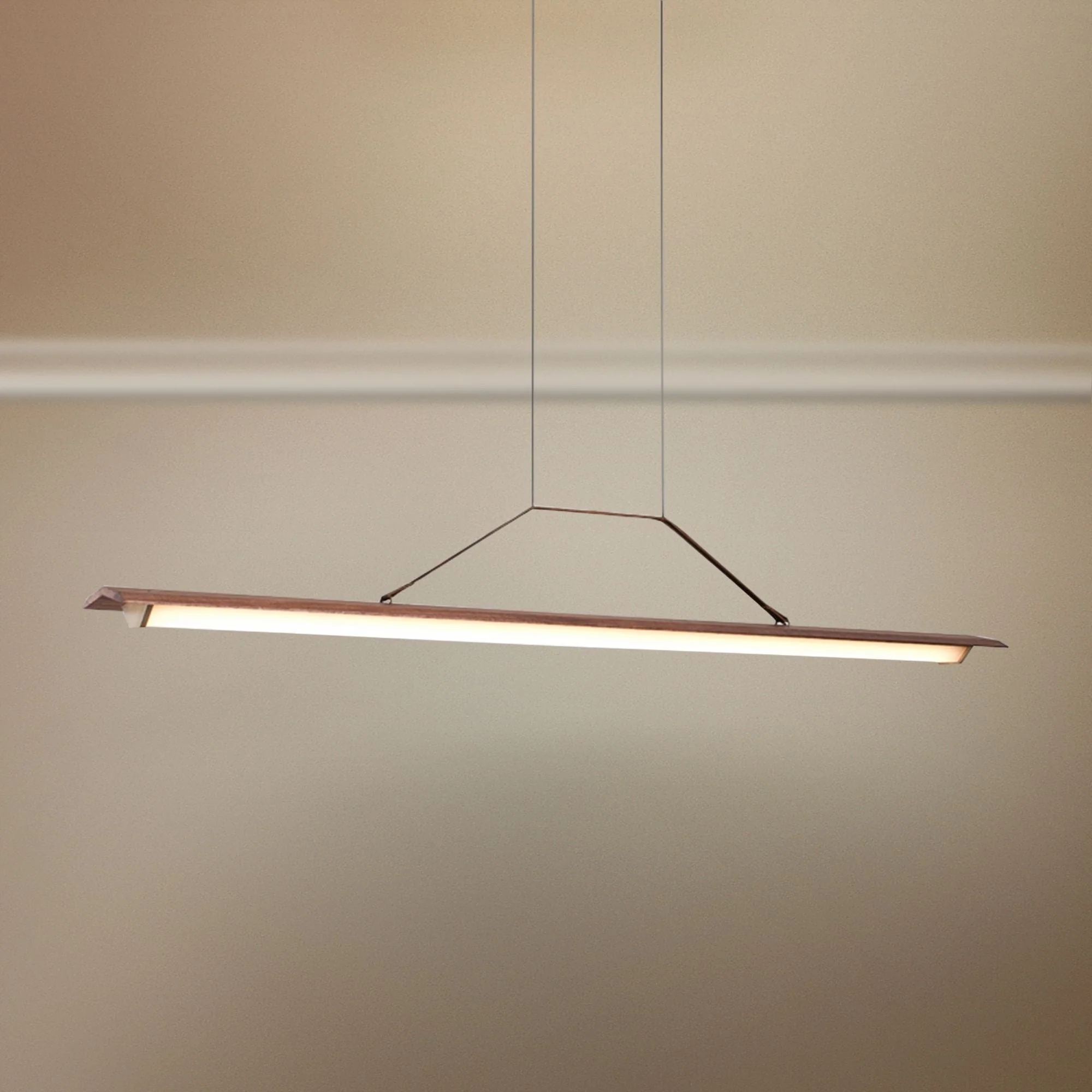 Penna 64 1/2"W Brass 3500K LED Kitchen Island Light Pendant - Image 1