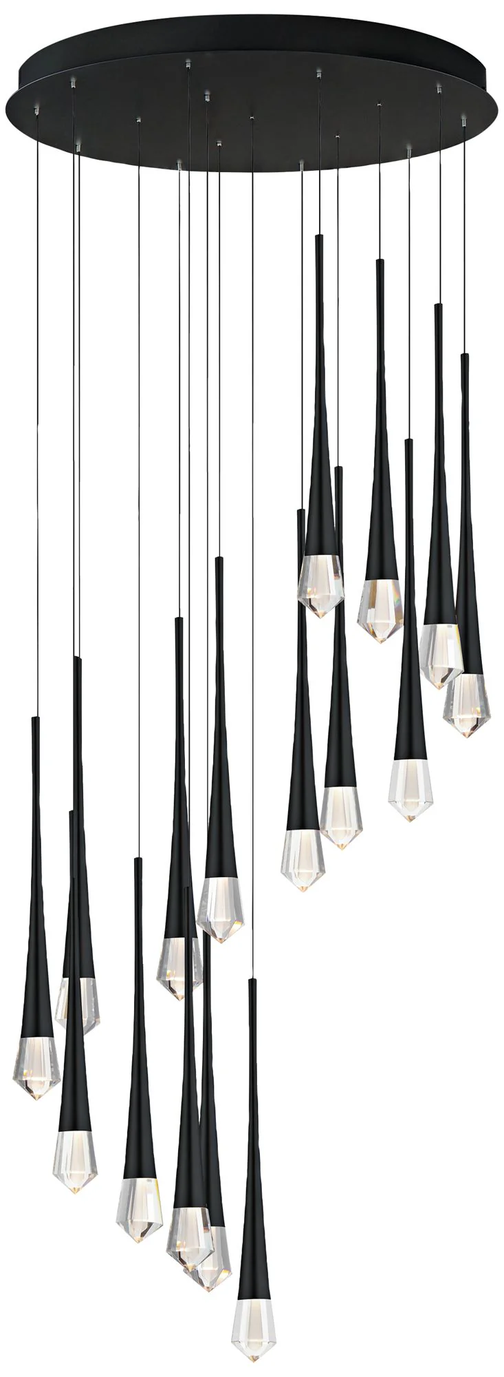 Pierce 16-Light LED Chandelier Black - Image 1