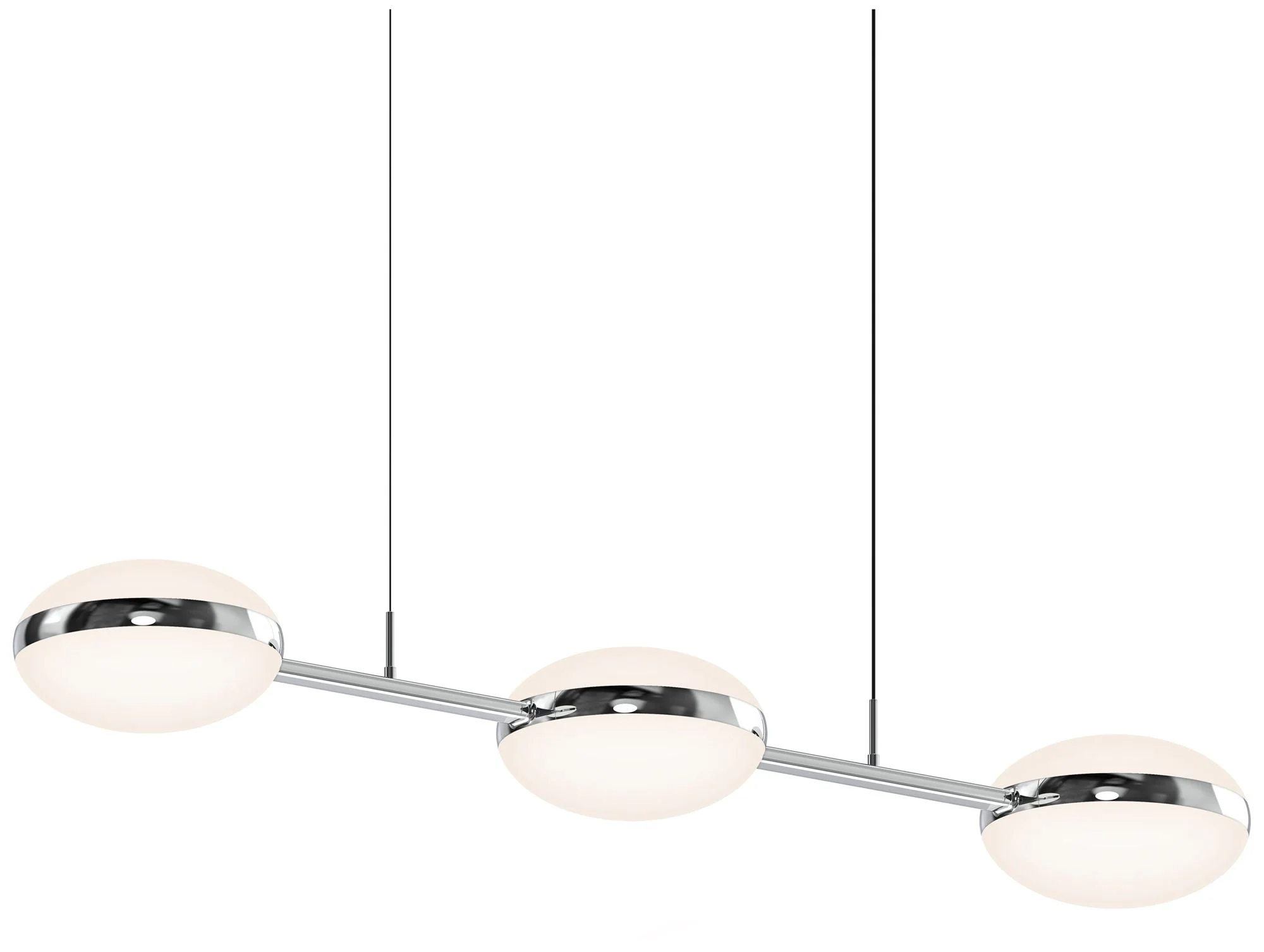 Pillows 48.5" Wide 3.Light Polished Chrome Linear Pendant - Image 1