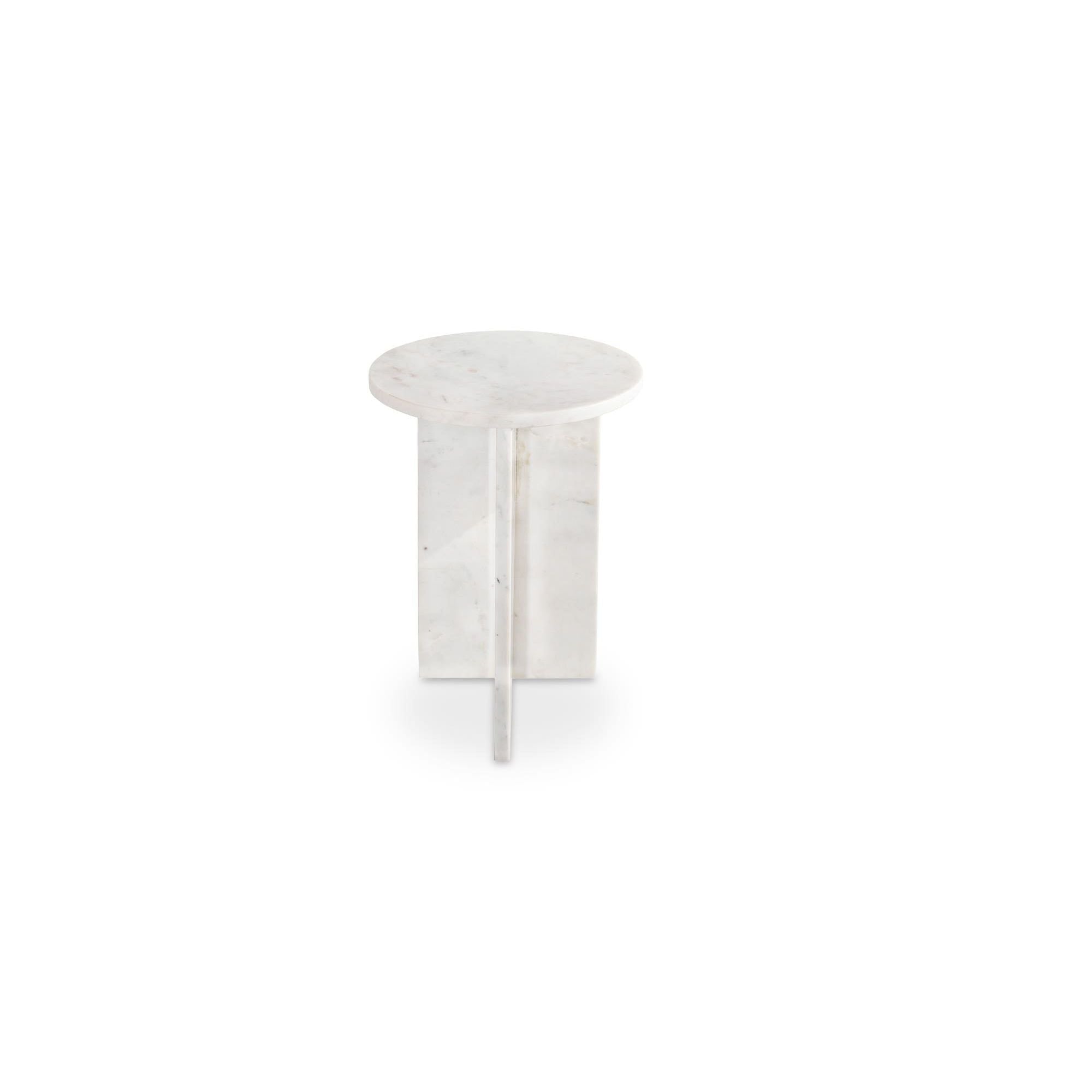 Moe's Home Collection Grace White Marble Accent Table - Image 1