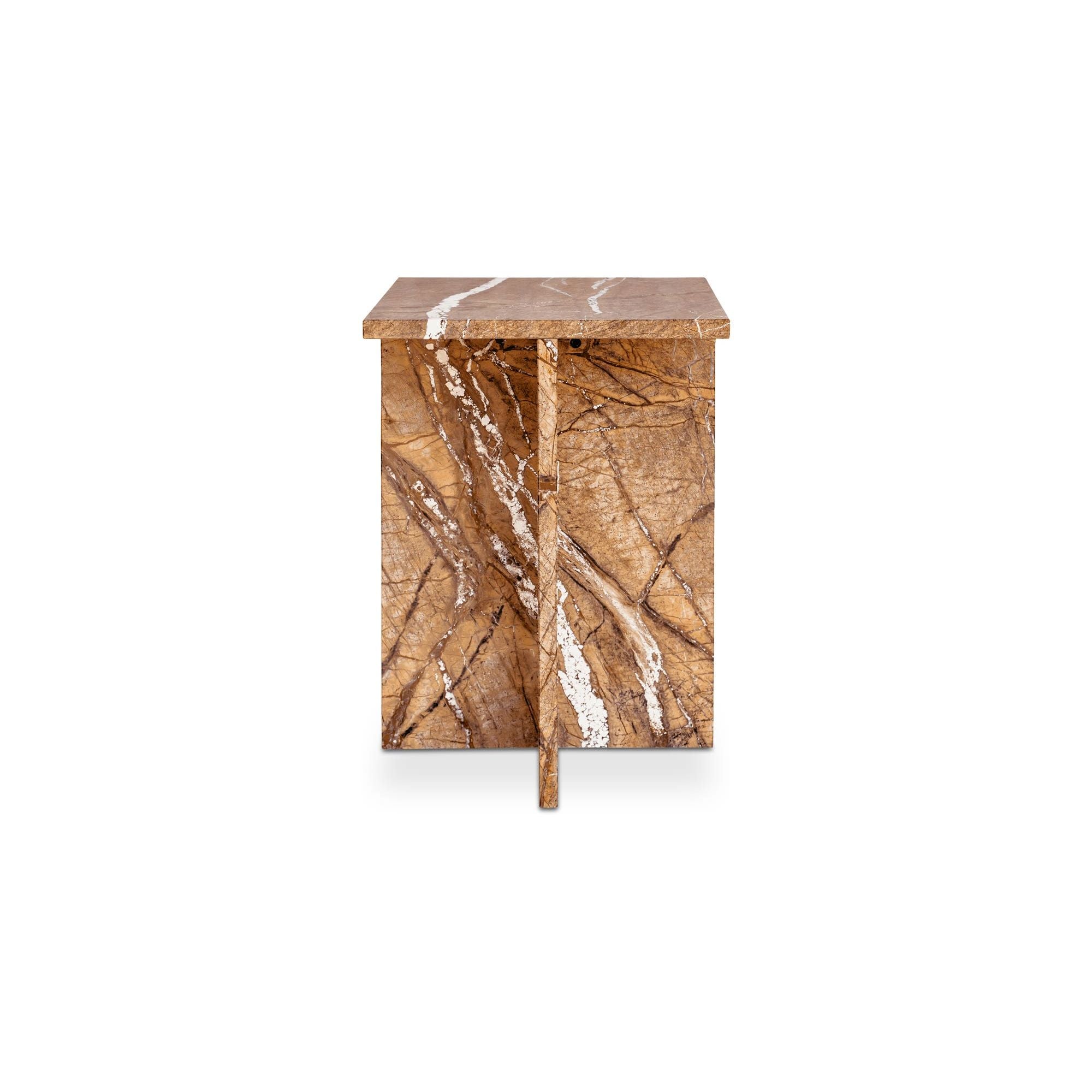 Moe's Home Blair Golden Forest Marble Accent Table - Image 1