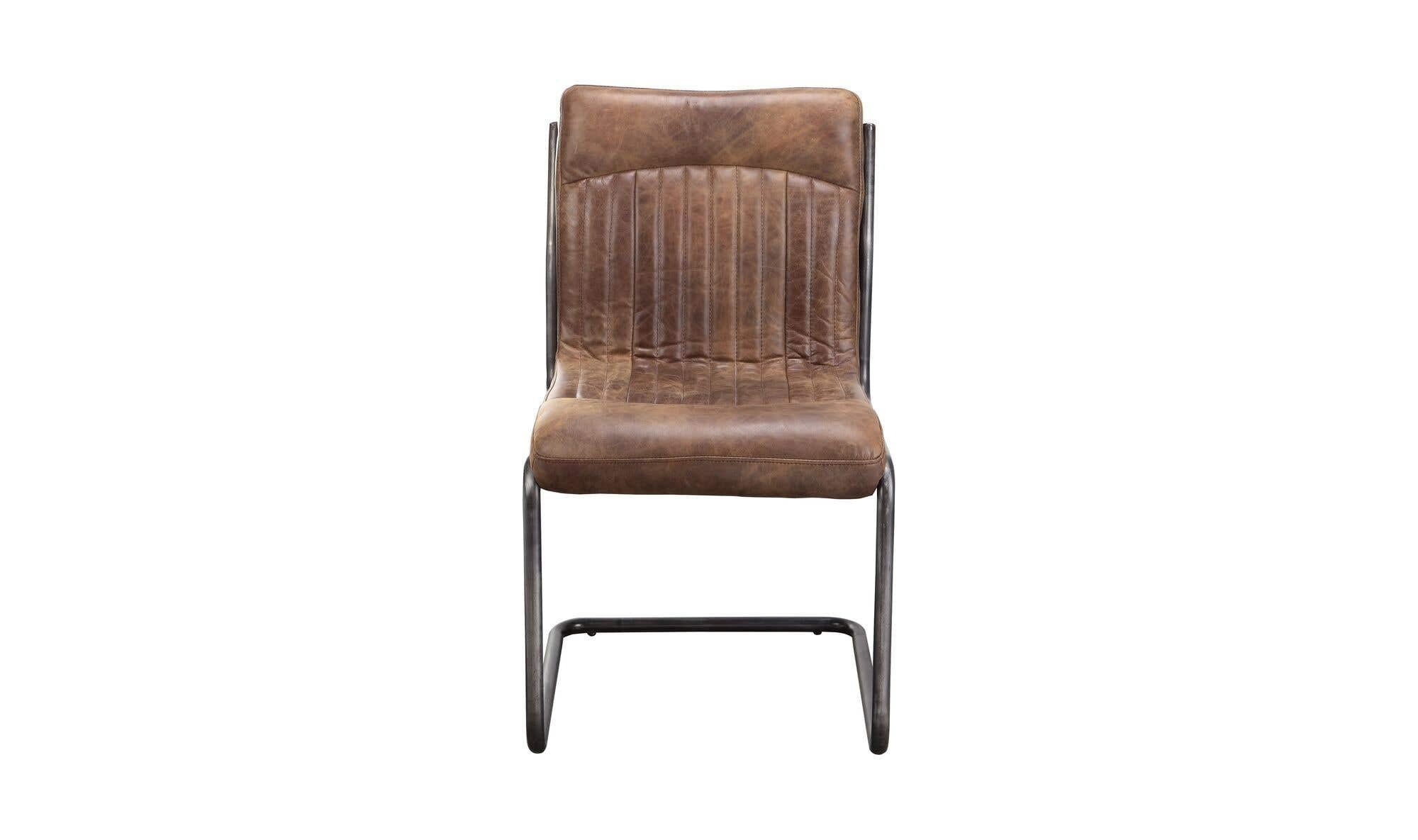 Moe's Home Ansel Dining Chair Grazed Brown Leather - Set Of Two - Image 3