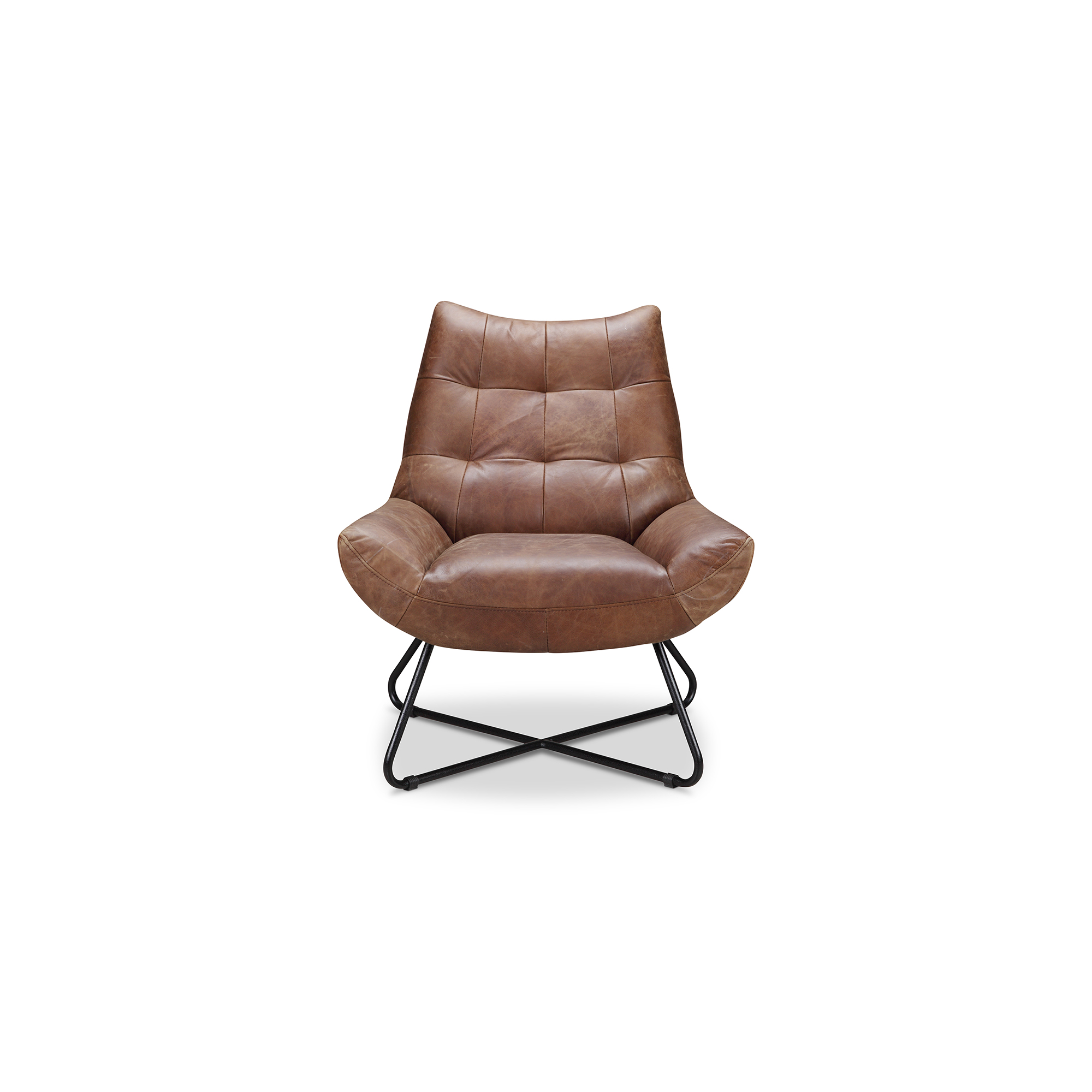 Moe’s Home Collection Graduate Leather Lounge Chair - Image 1