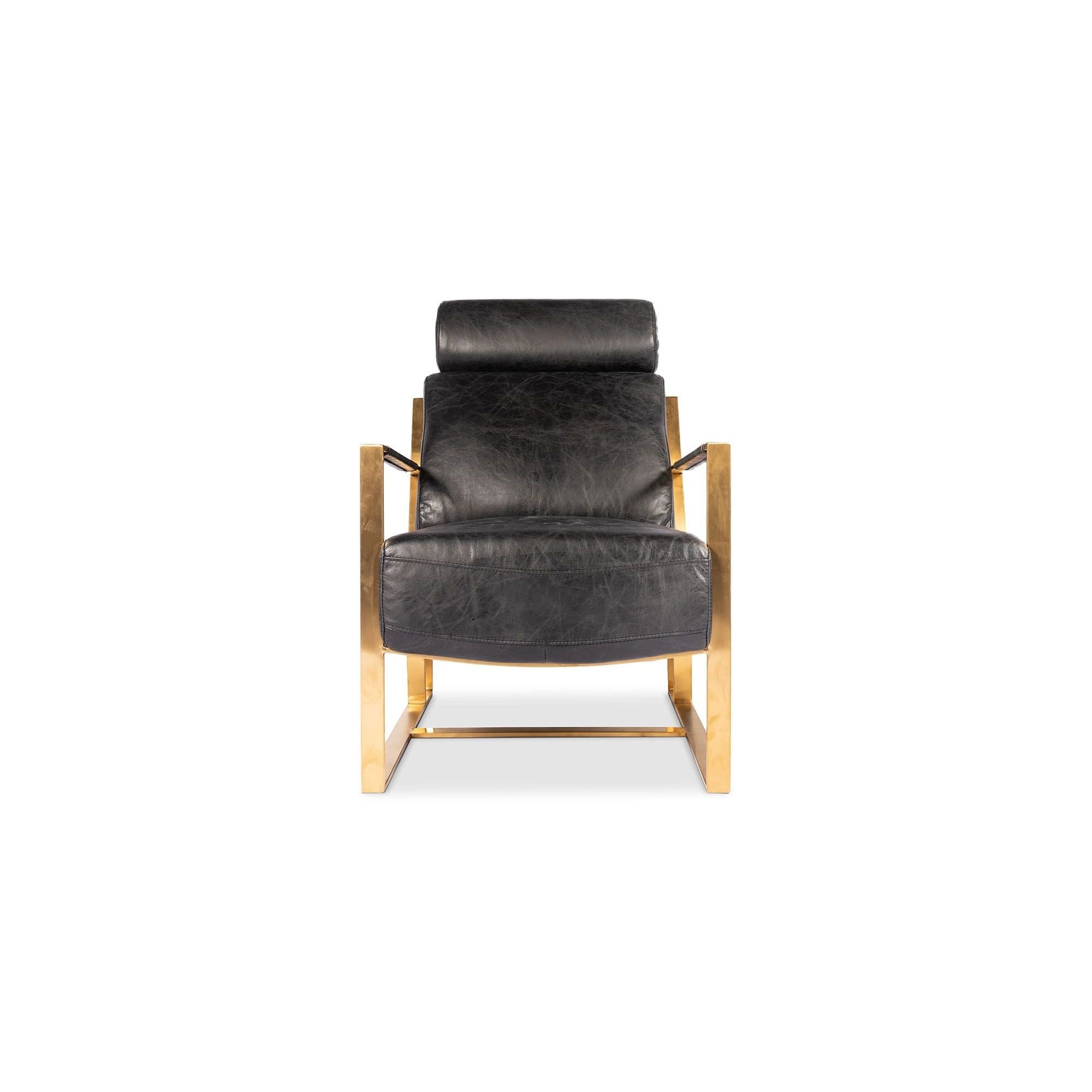 Moe's Home Collection Paradiso Black Leather Chair - Image 2
