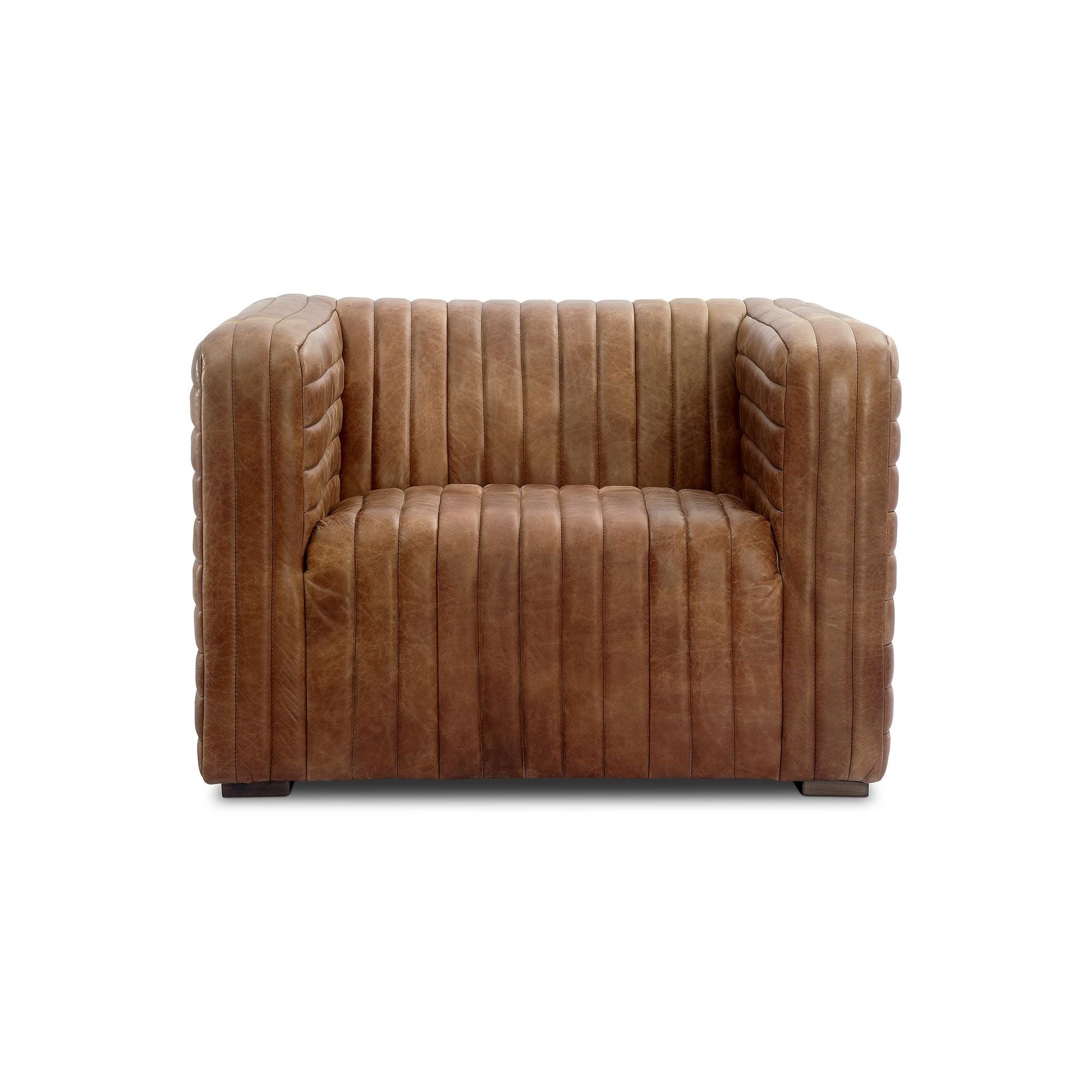 Moe’s Home Collection Castle Open Road Brown Leather Chair